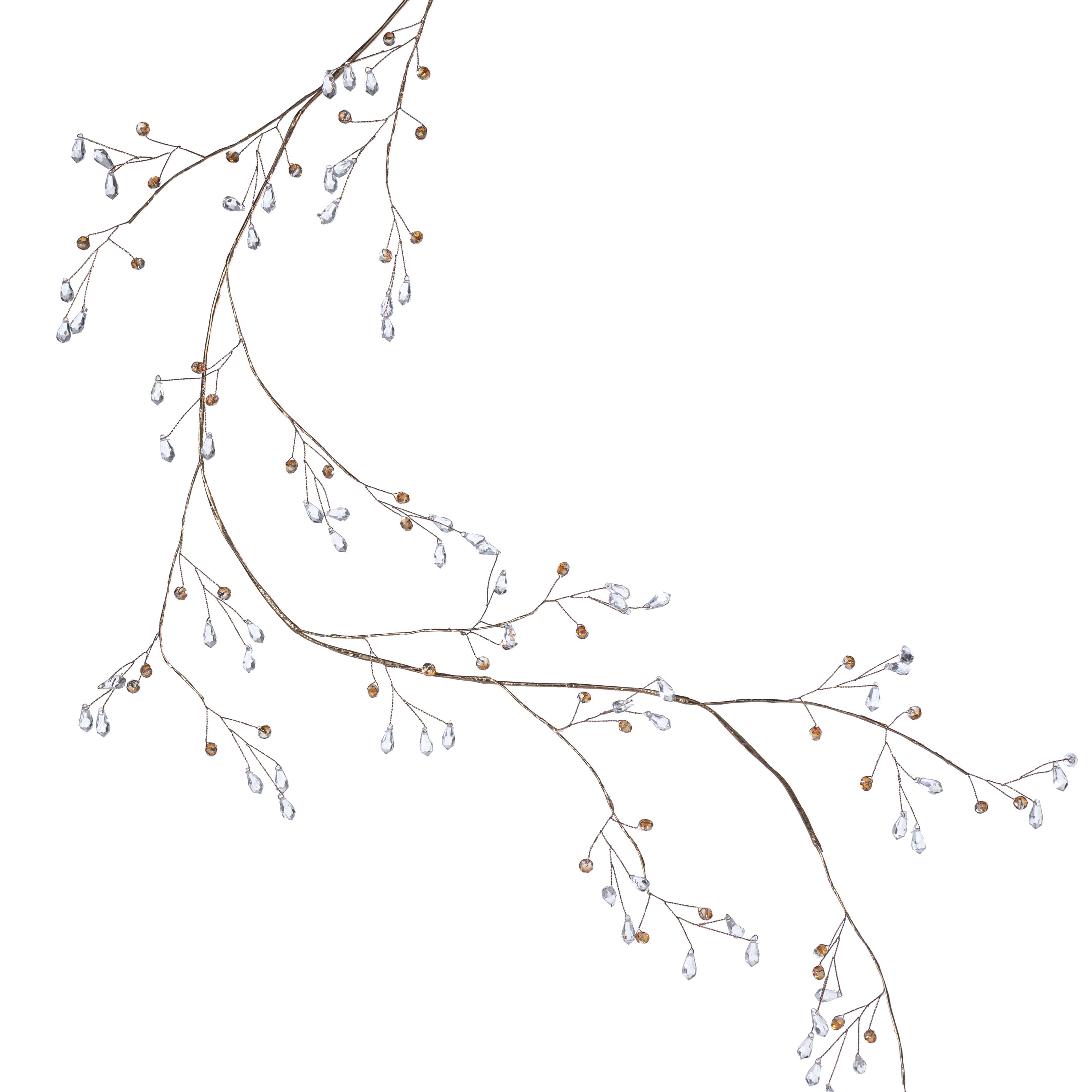 48" Crystal Acrylic Jewel Garland: Clear & Gold