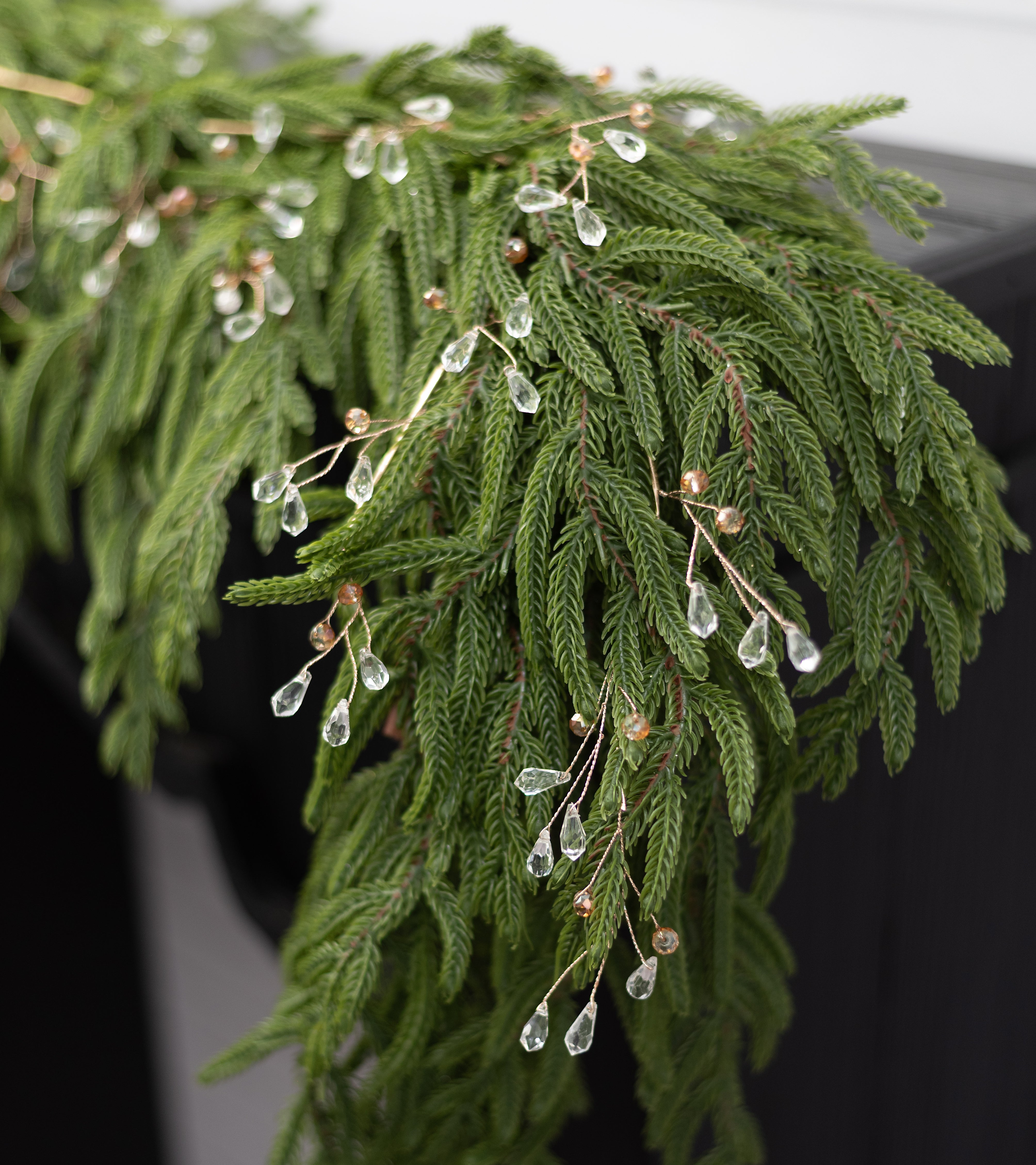 48" Crystal Acrylic Jewel Garland: Clear & Gold