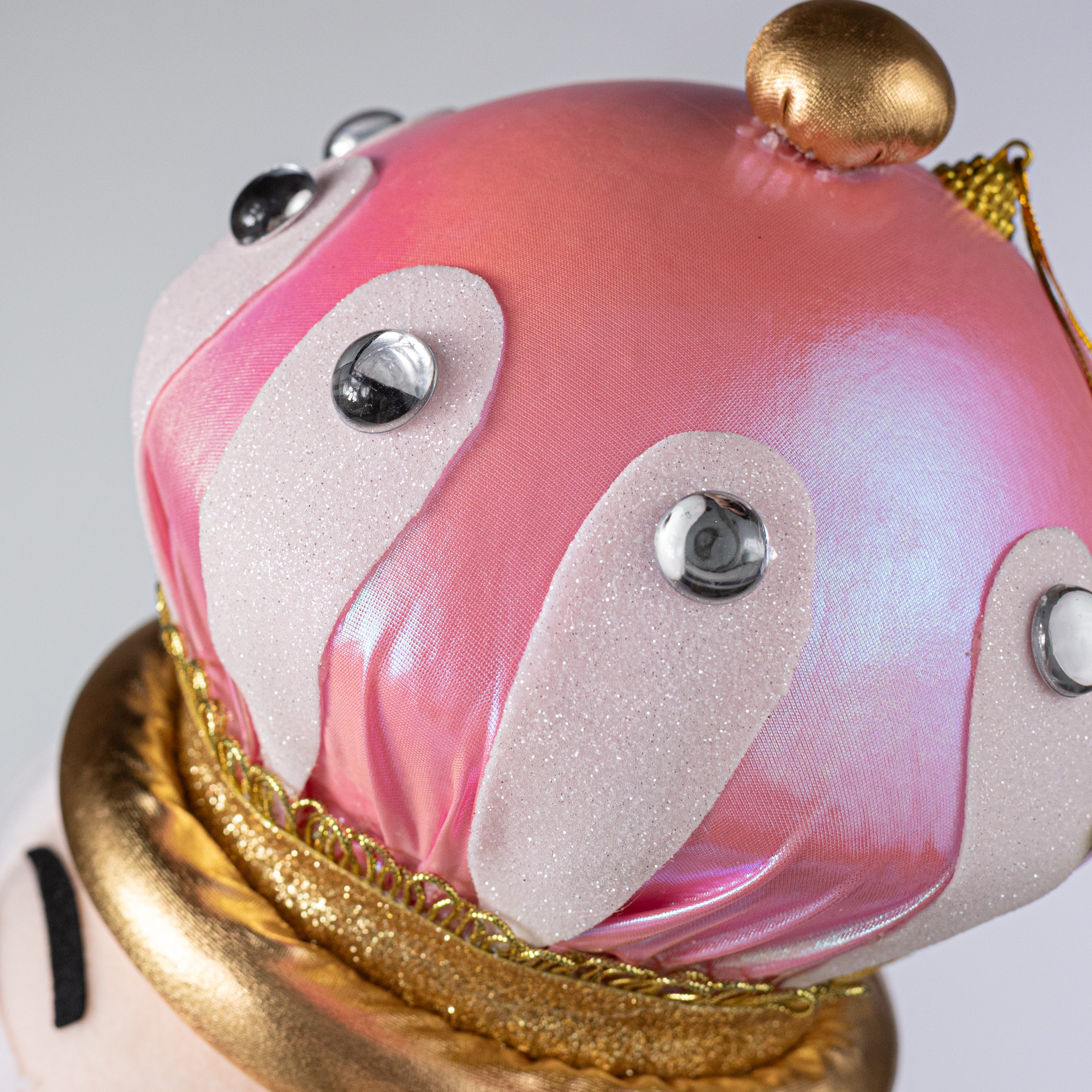 12" Nutcracker King Head Ornament: Pink & Lavender