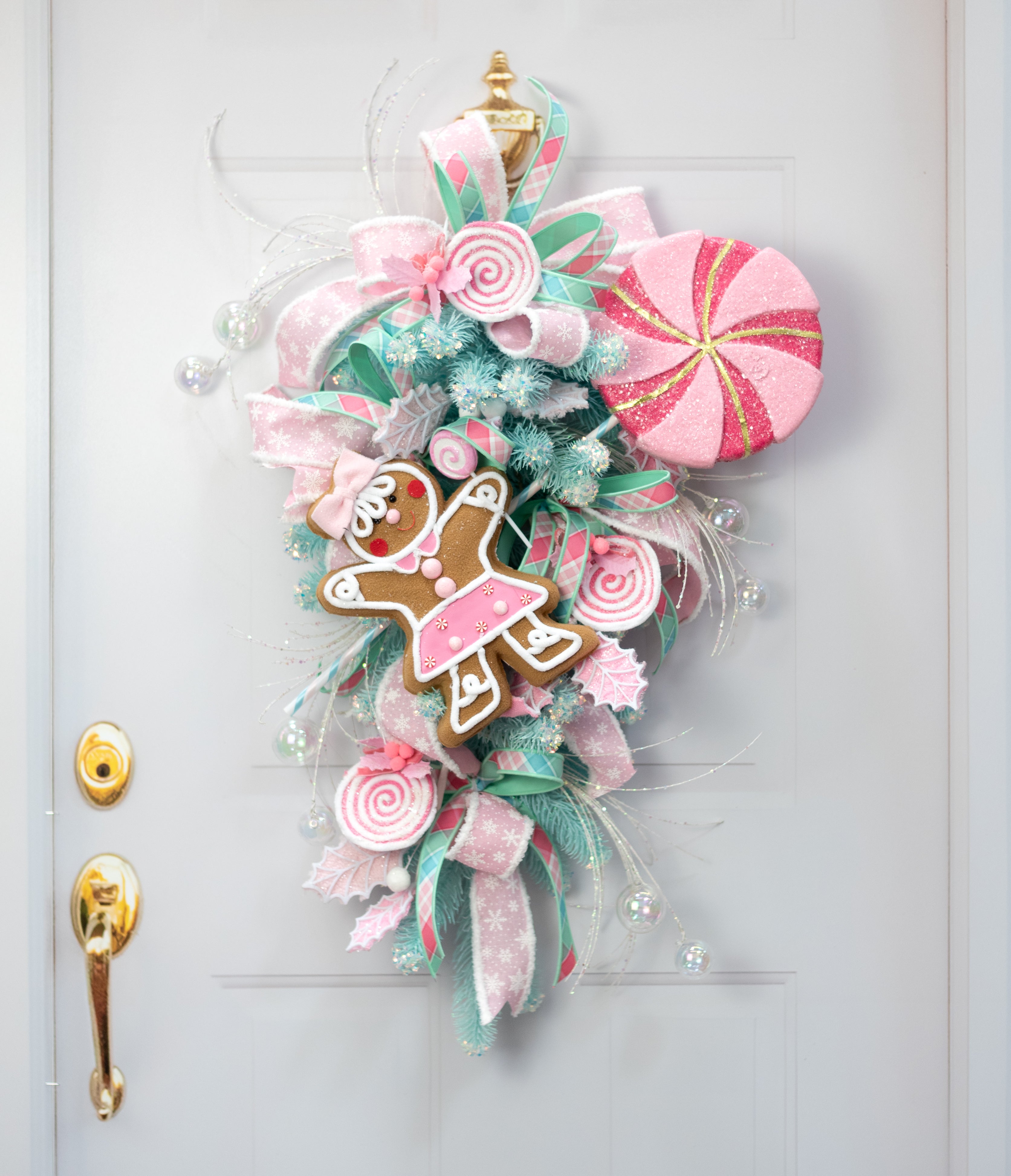 9" x 26" Candy Glittered Lollipop Spray: Fuchsia & Pink