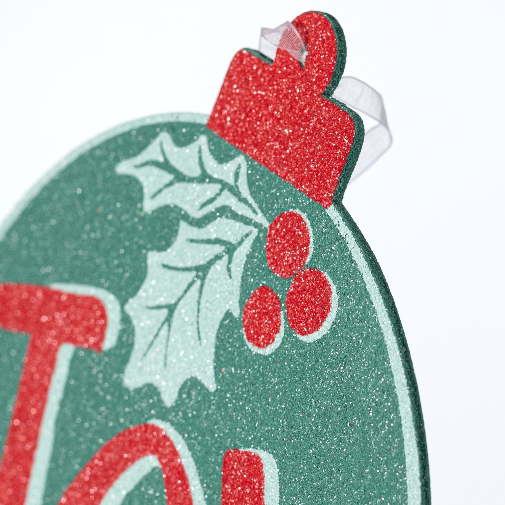 9" Joy Ornament Sign: Teal & Red