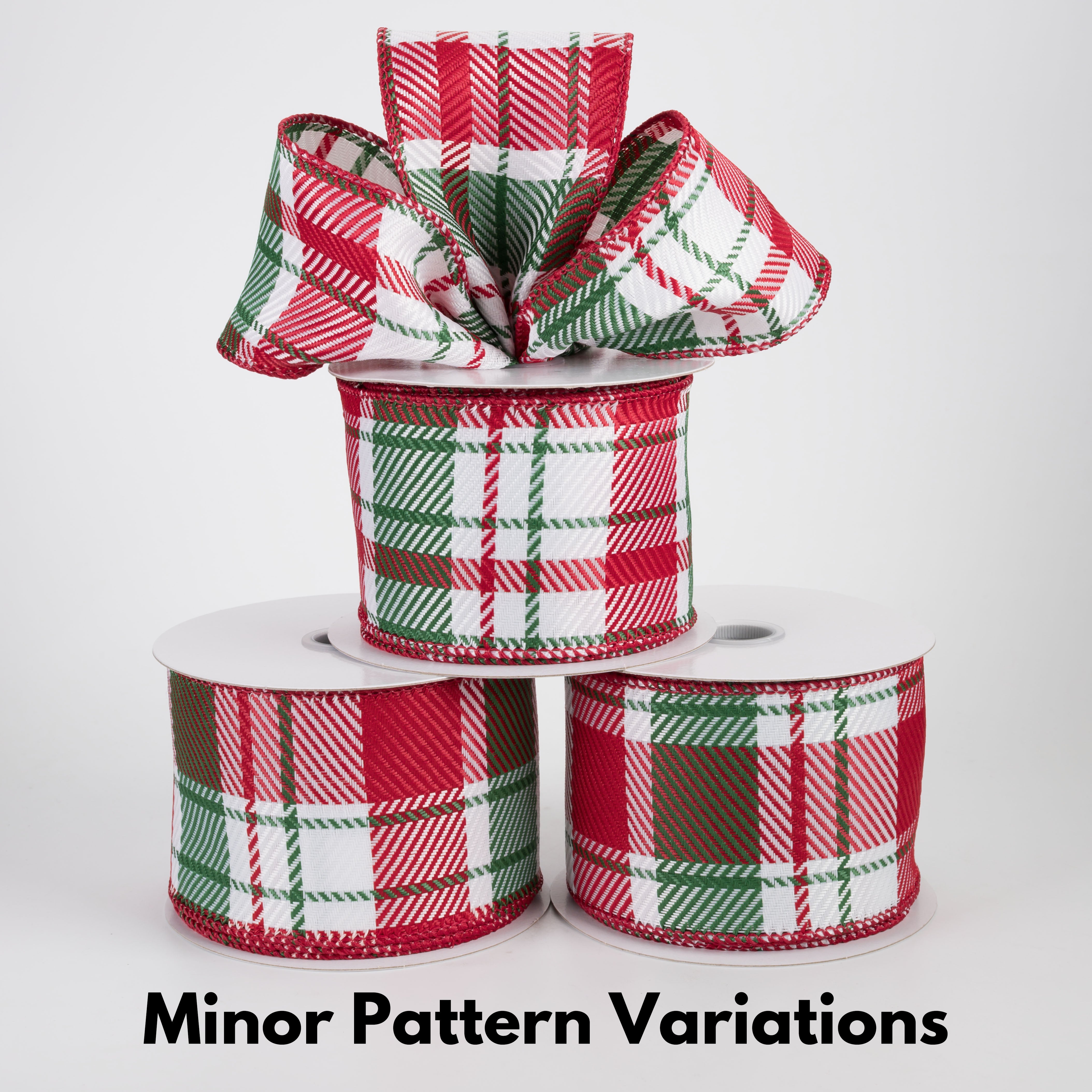 2.5" Bold Evan Christmas Woven Plaid Ribbon: Red & Emerald (10 Yards)