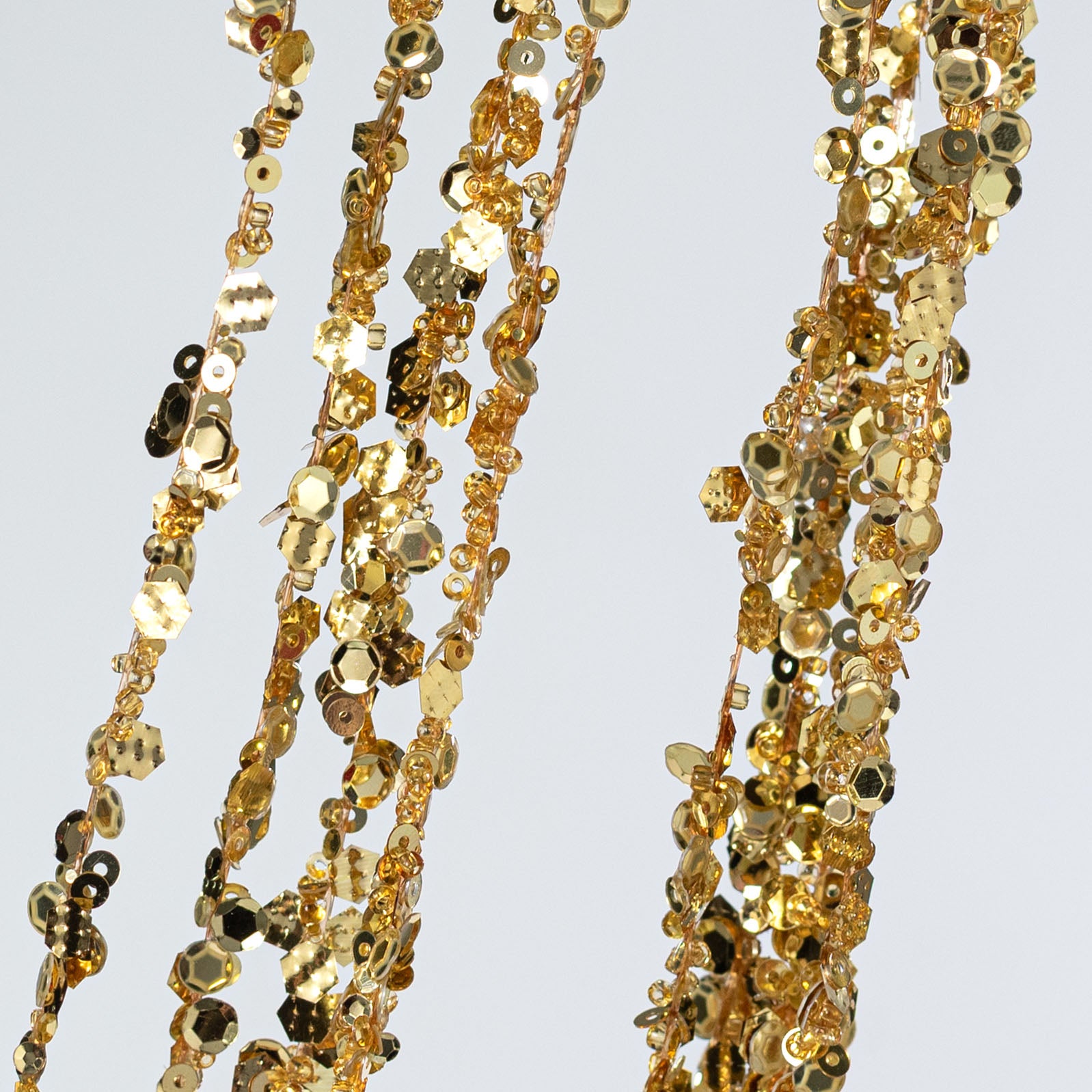 48" Hanging Glittered Sequin Strands Spray: Gold