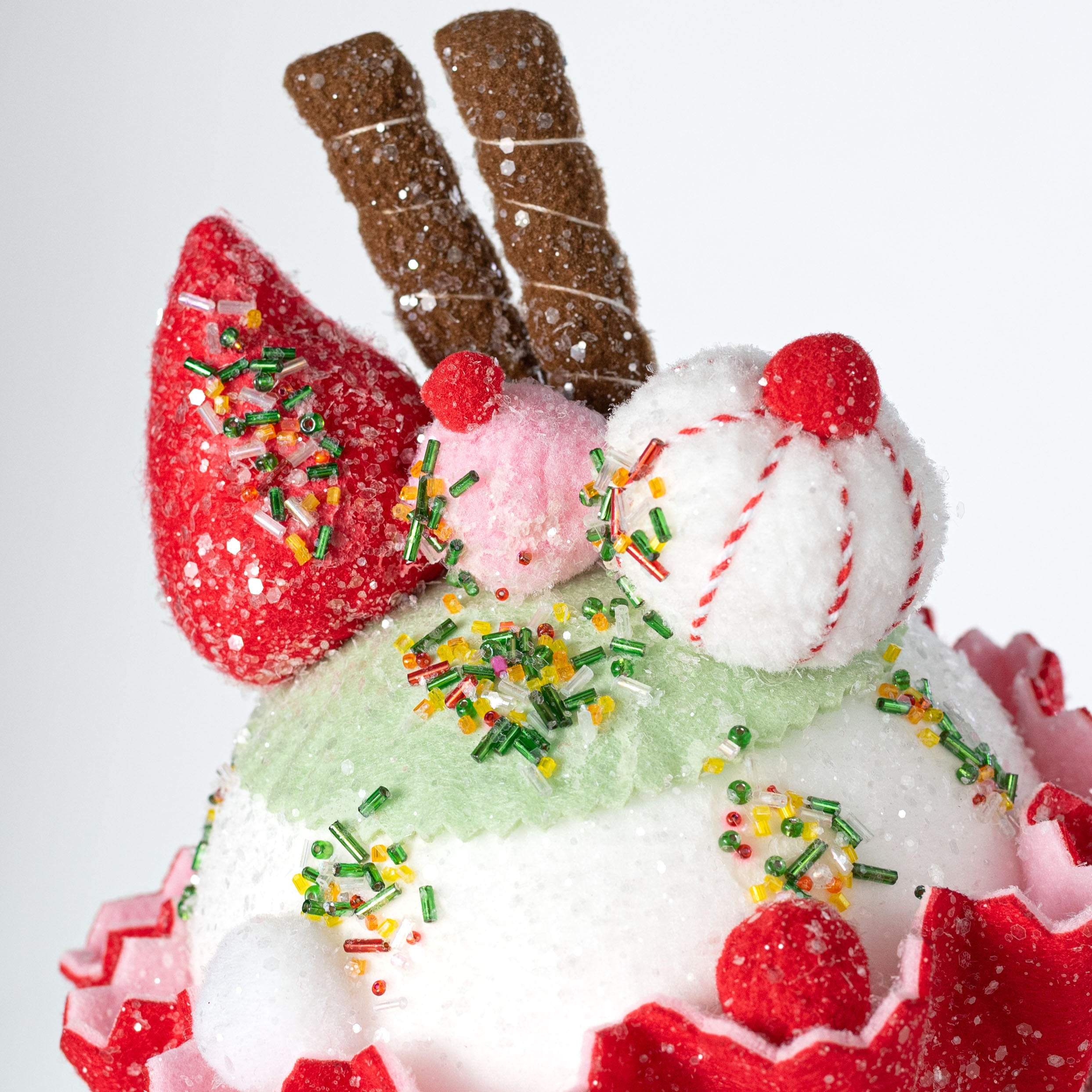 14" Ice Cream Snowman Head Tree & Table Topper