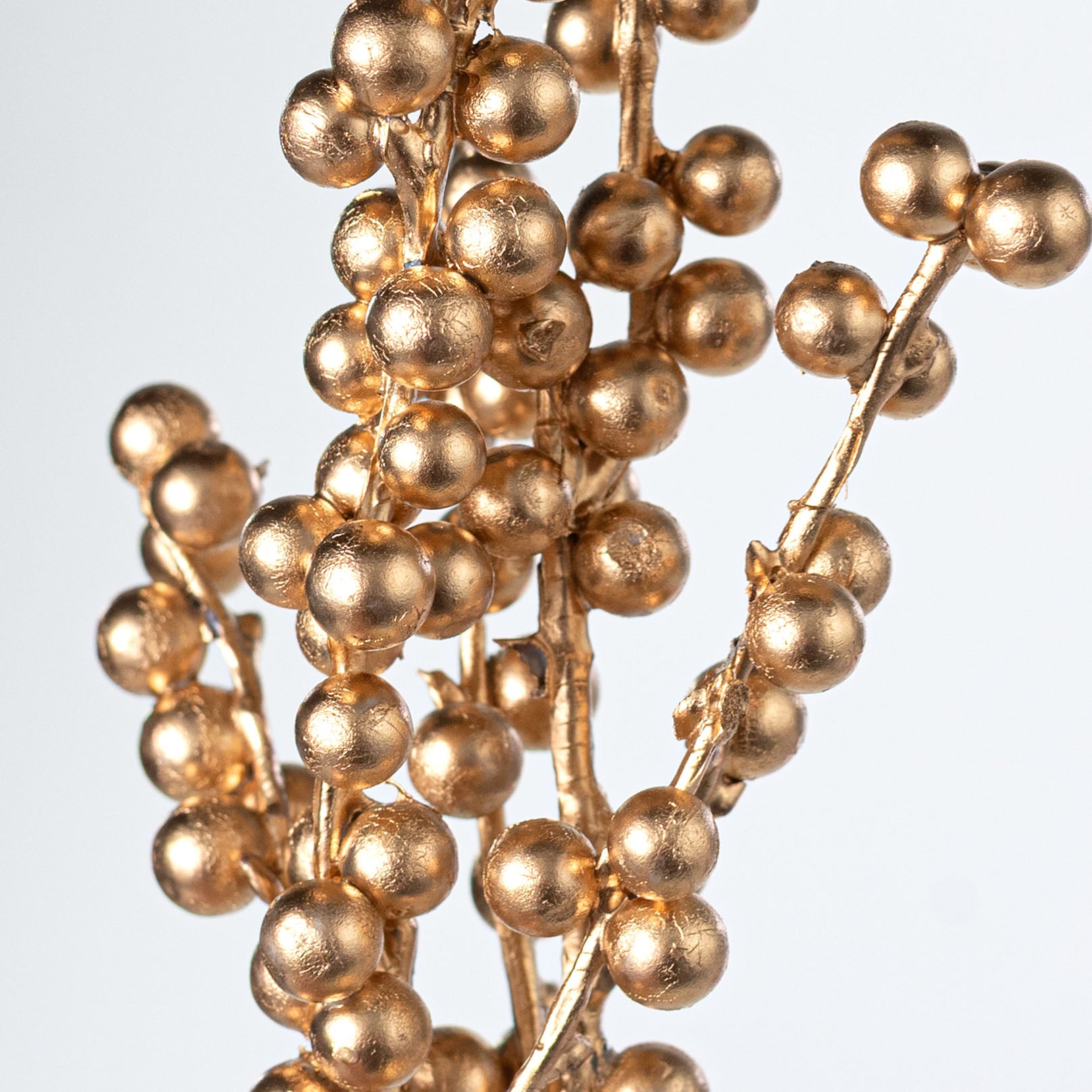 10" Waterproof Berry Clusters Twig Spray: Matte Gold