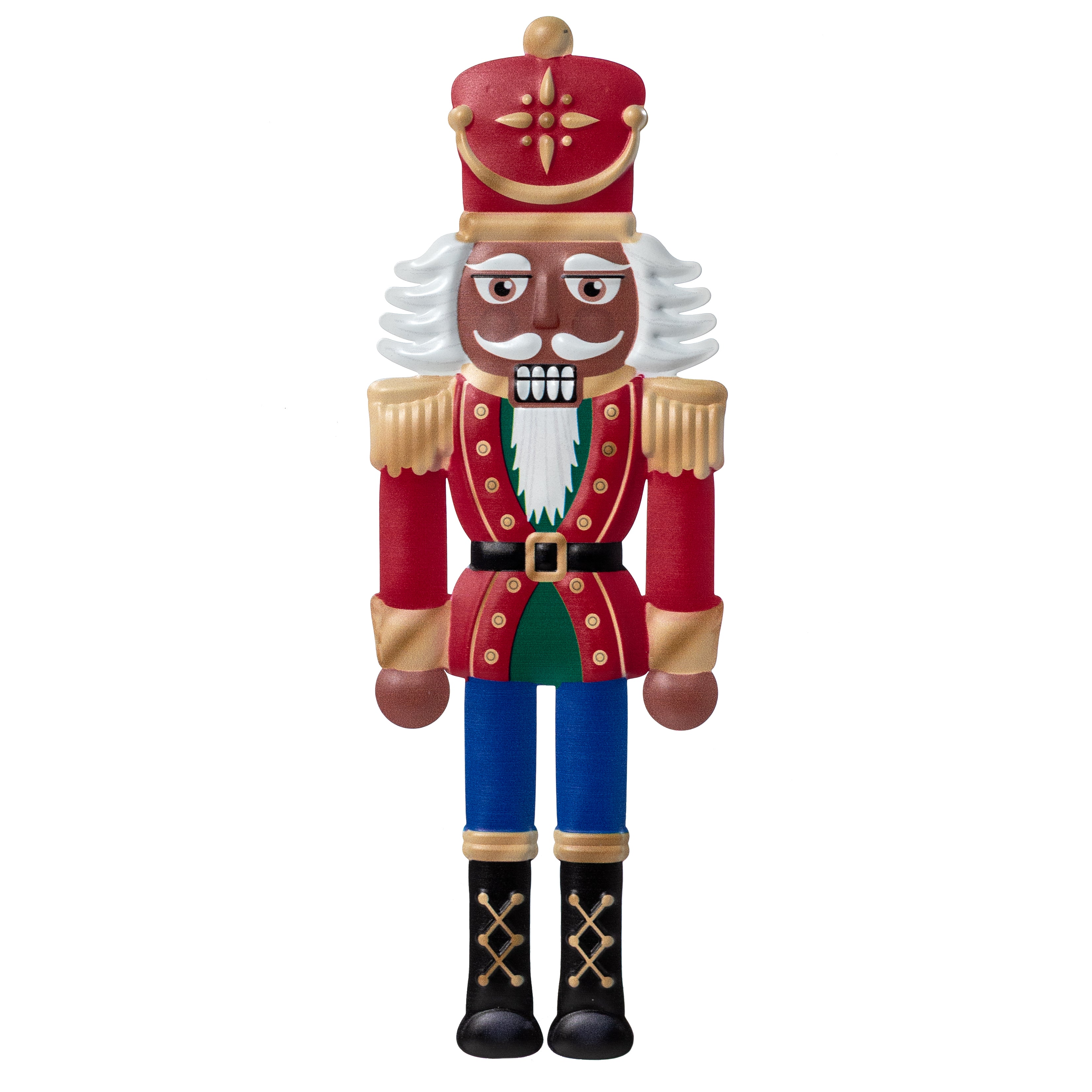12" Metal Embossed Hanger: Brown Traditional Nutcracker