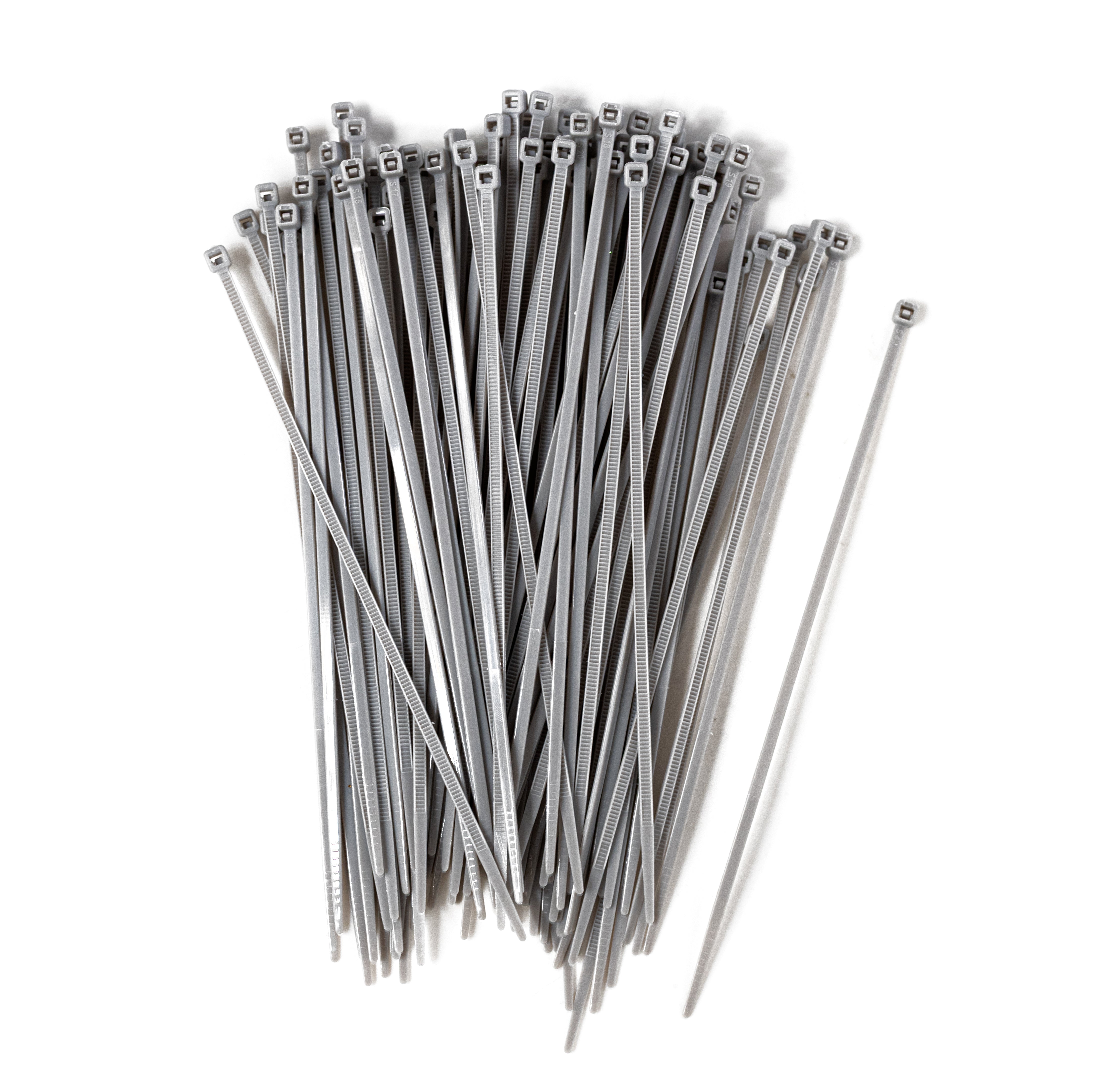 6" UITC Zip-Tie Cable Ties: Grey (100)
