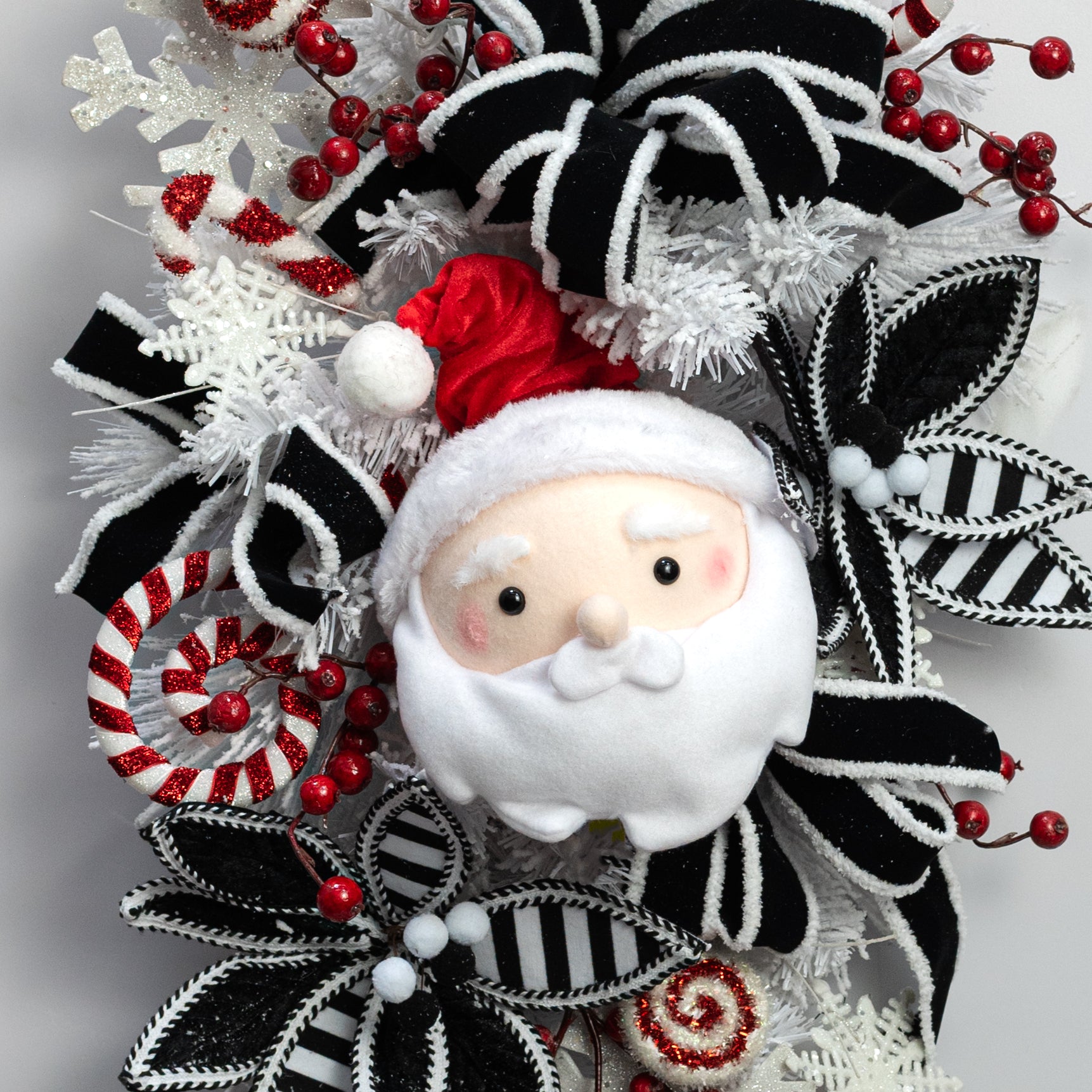 7" Plush Santa Head Ornament