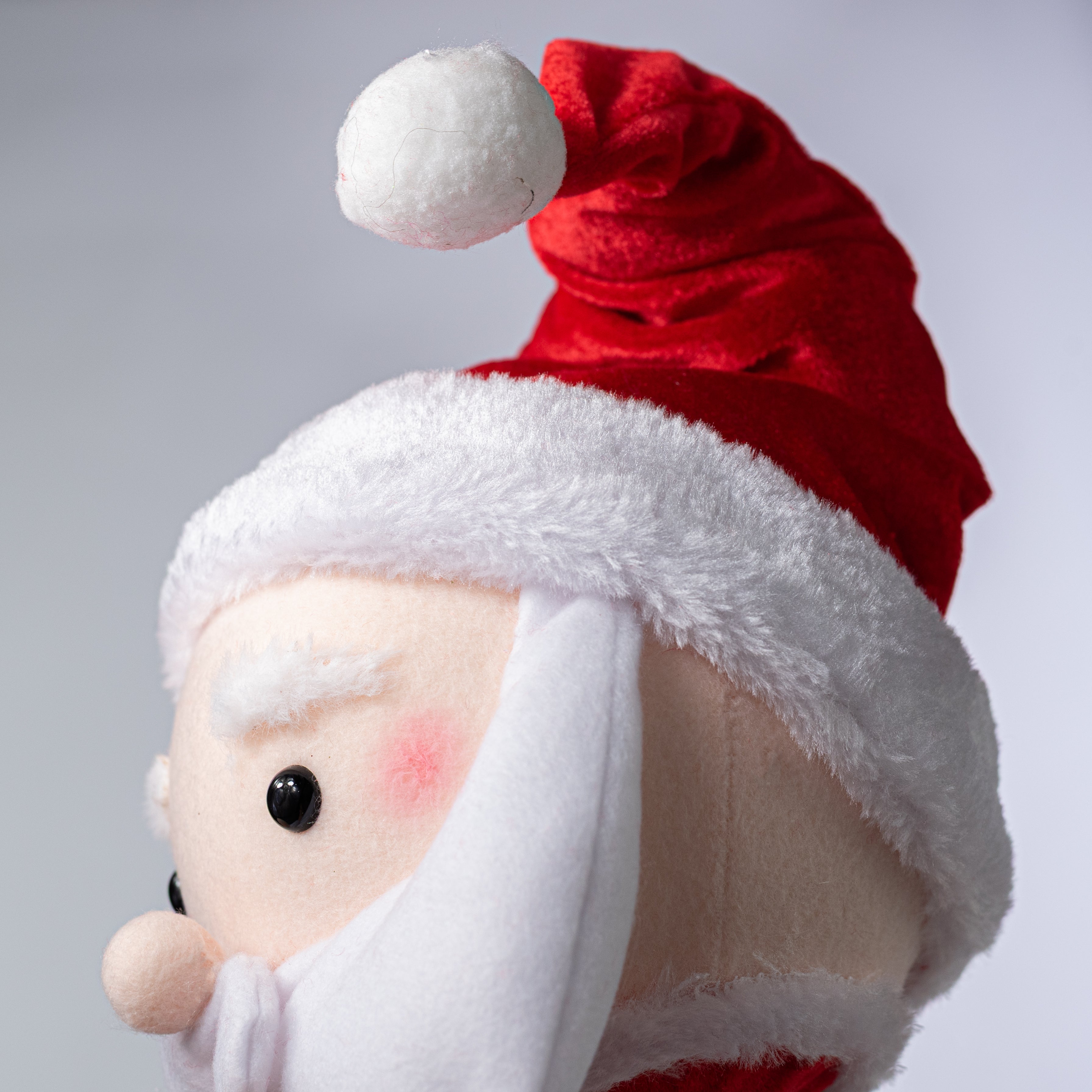 7" Plush Santa Head Ornament