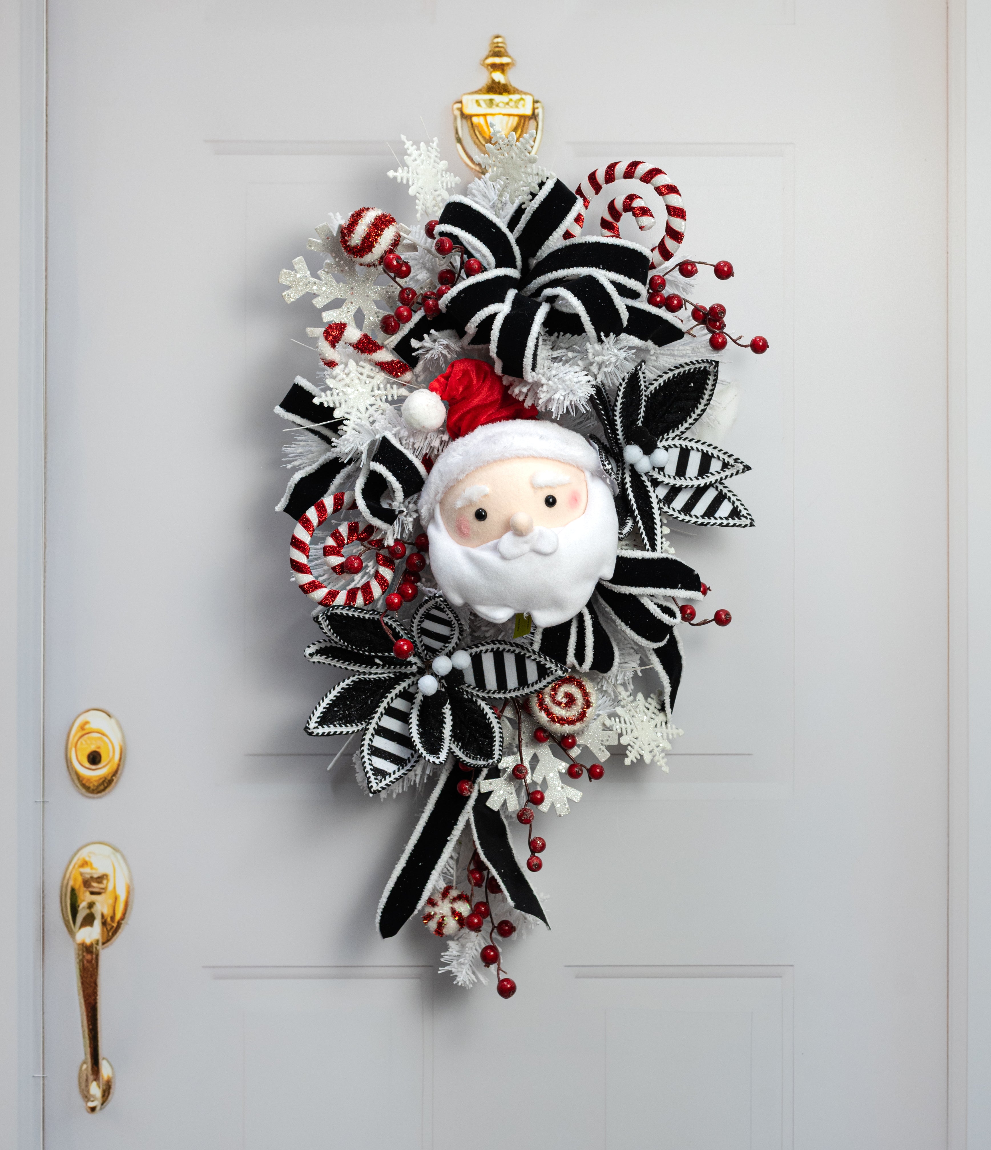 7" Plush Santa Head Ornament