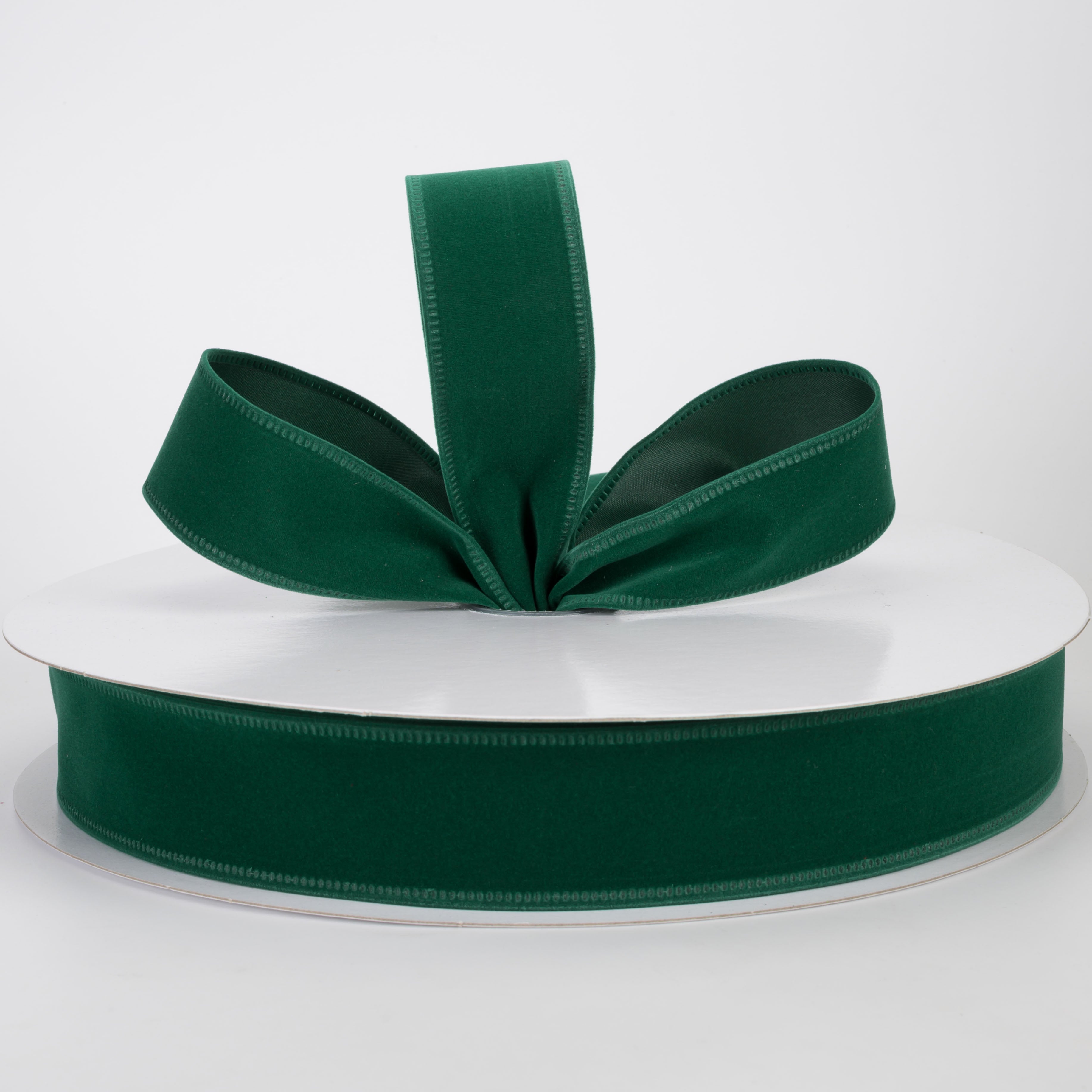 1.5" Value Velvet Ribbon: Emerald Green (50 Yards)