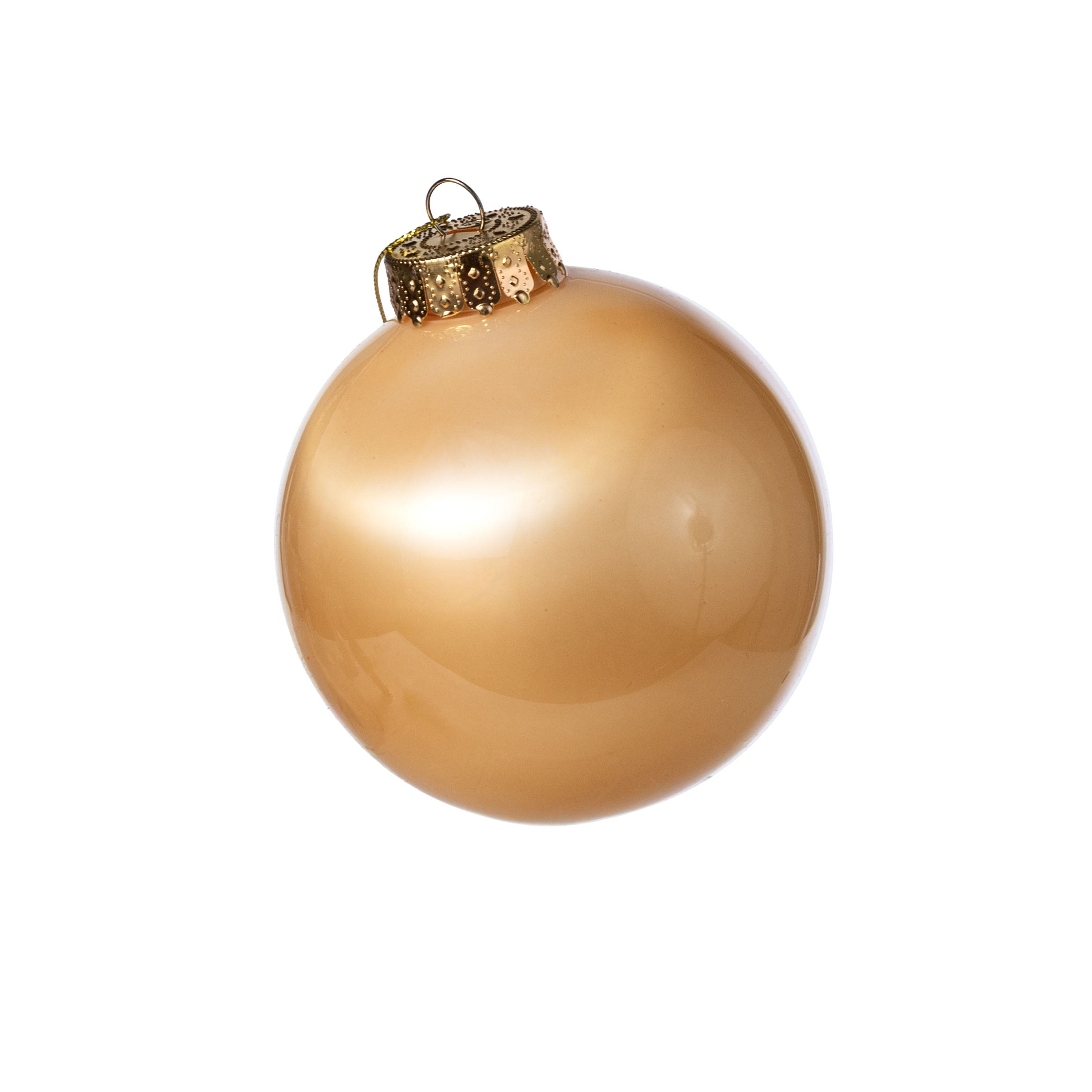 100mm Lacquered Glass-Look Shatterproof Ornament: Gold
