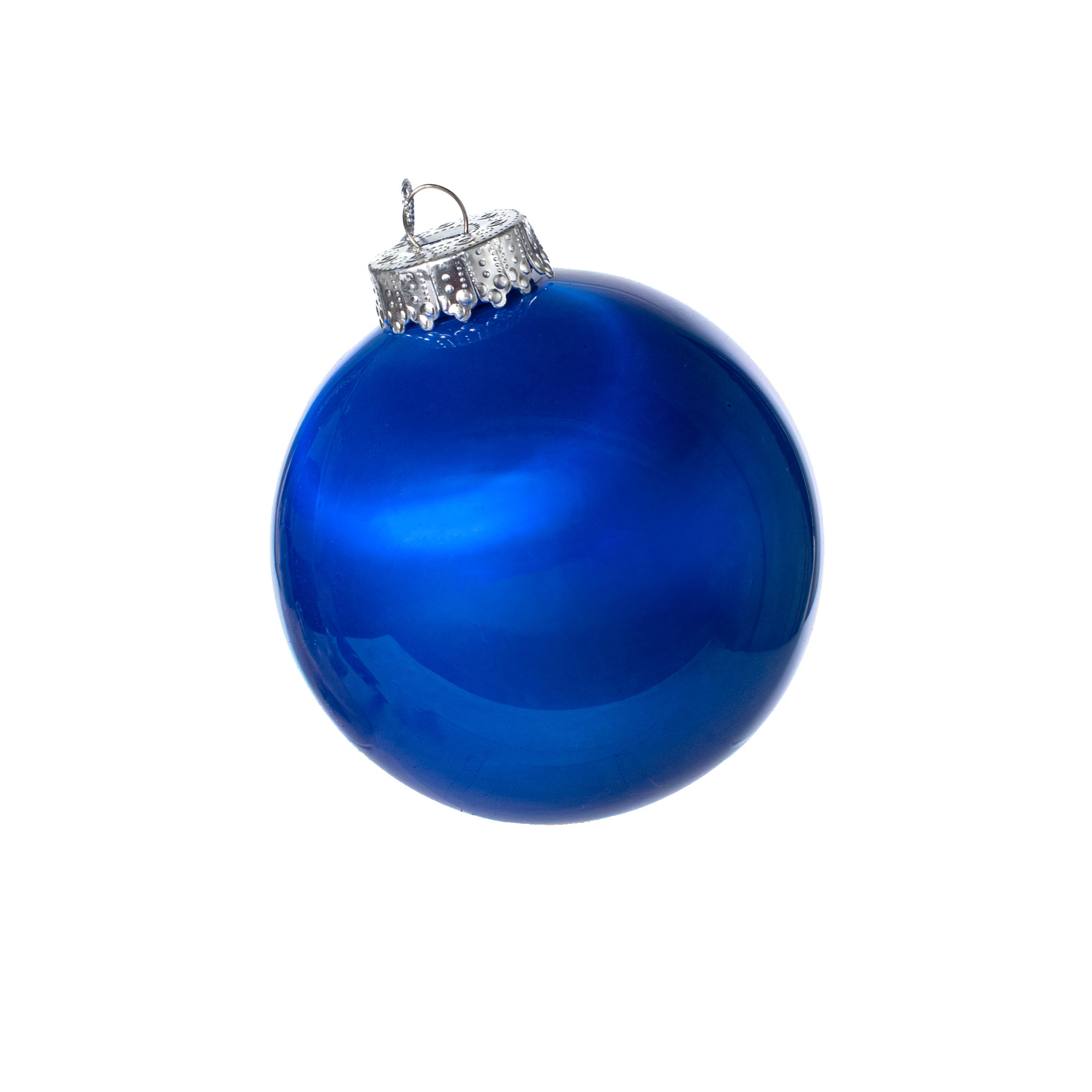 100mm Lacquered Glass-Look Shatterproof Ornament: Royal Blue