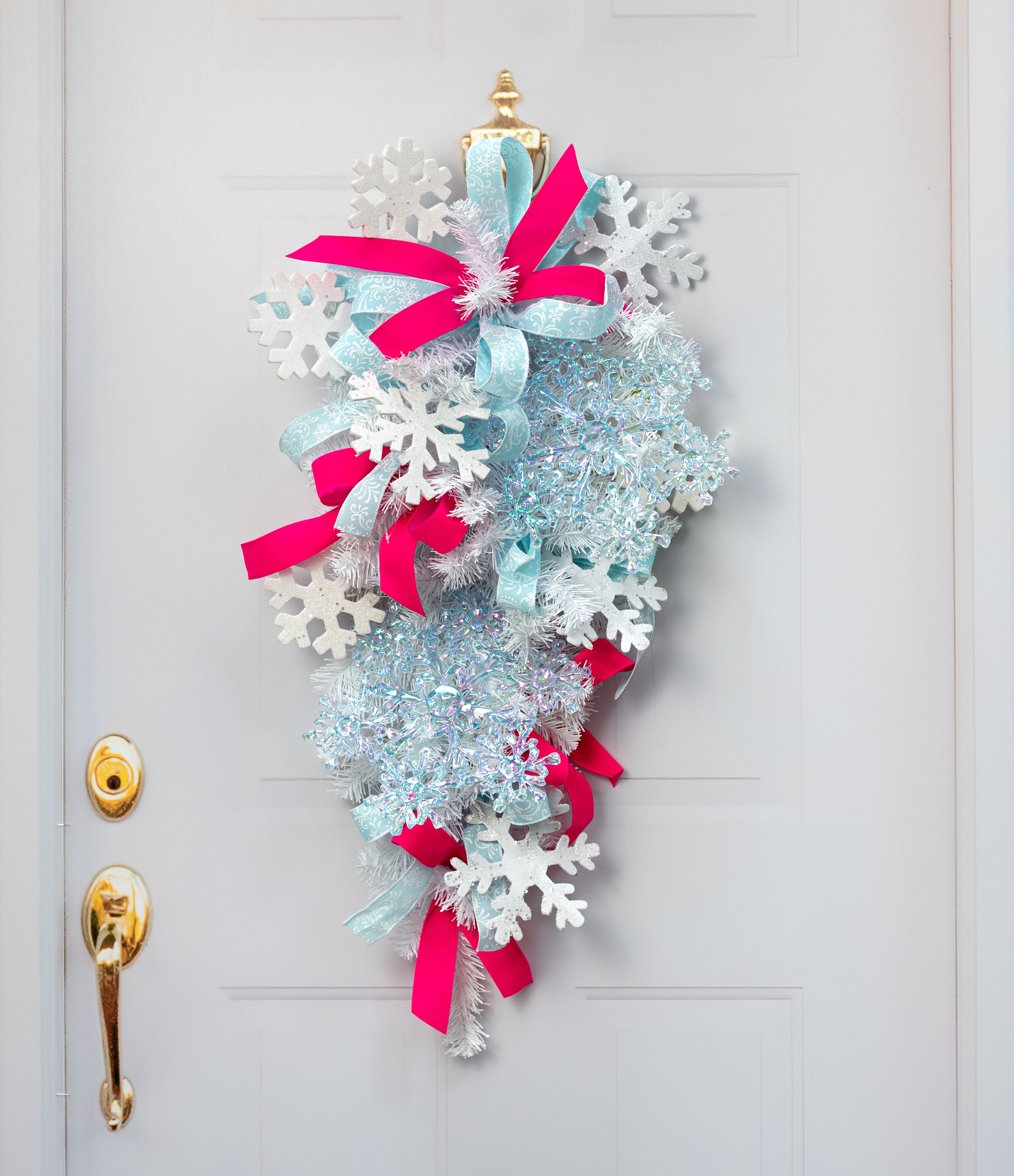 11" Iridescent Snowflake Ornament: Clear Blue