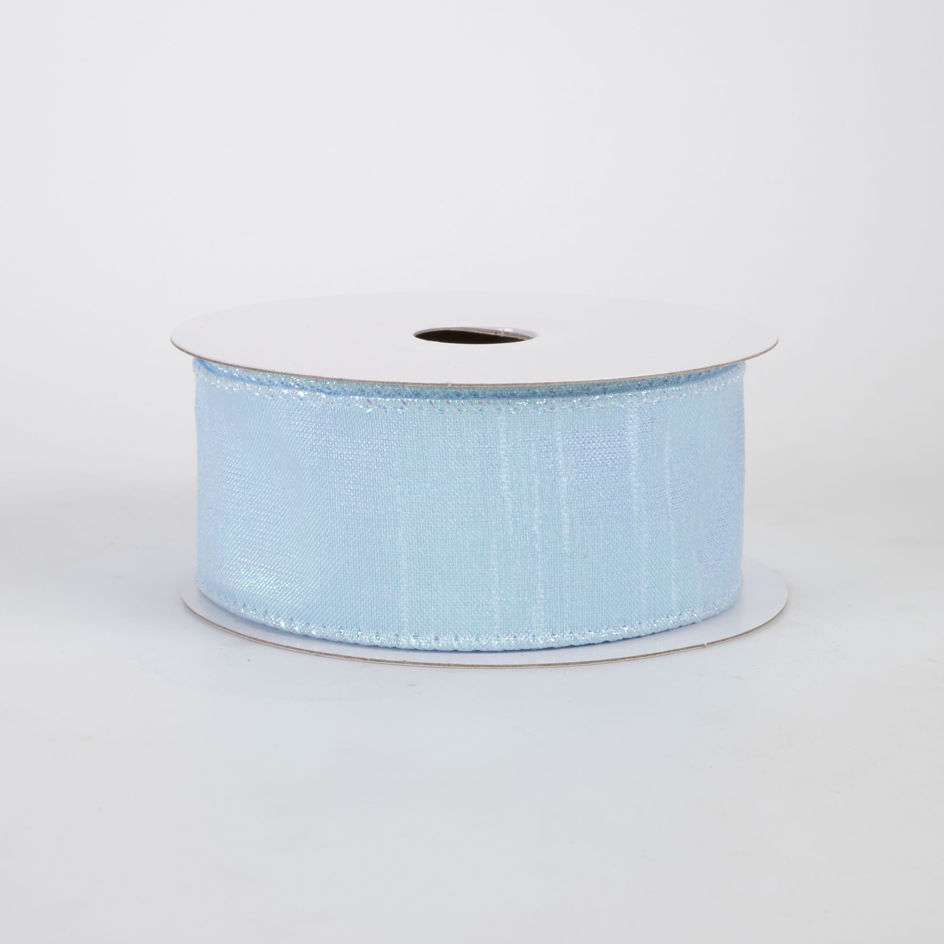 1.5" Iridescent Metallic Solid Ribbon: Light Blue (10 Yards)