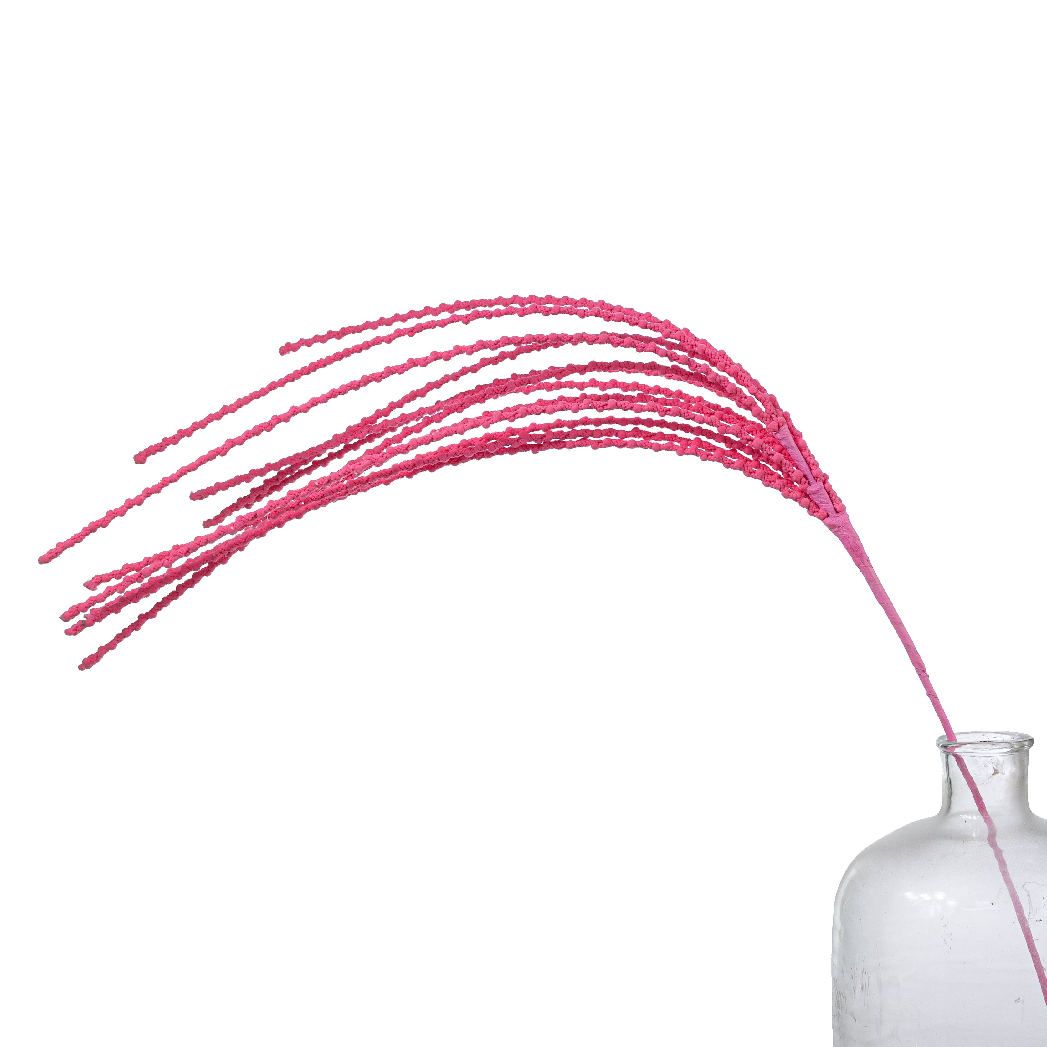 35" Glittered Puff Chenille Dangling Spray: Hot Pink