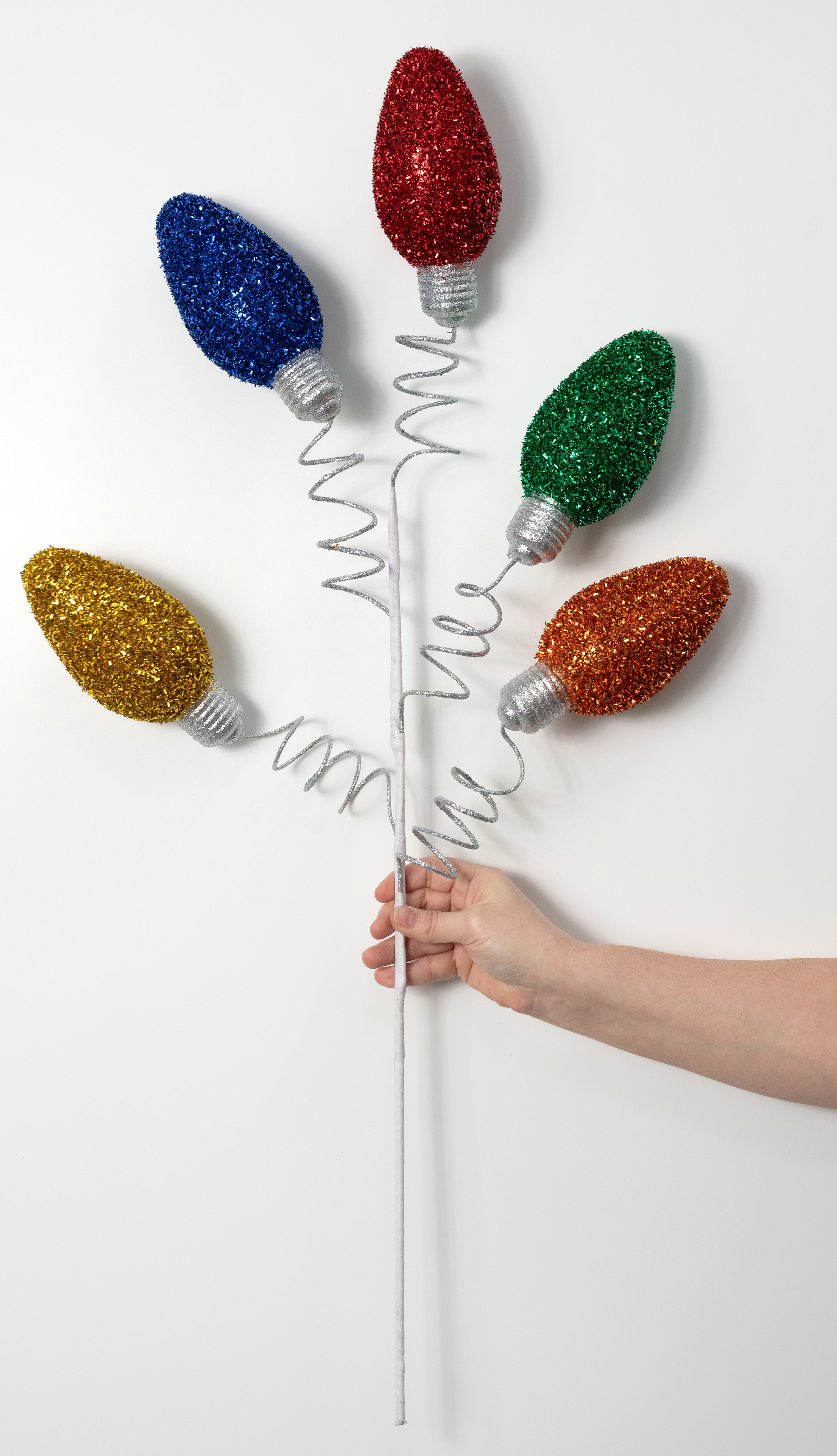 36" V-Cut Foil Jumbo Christmas Light Bulb Spray: Traditional Multicolor