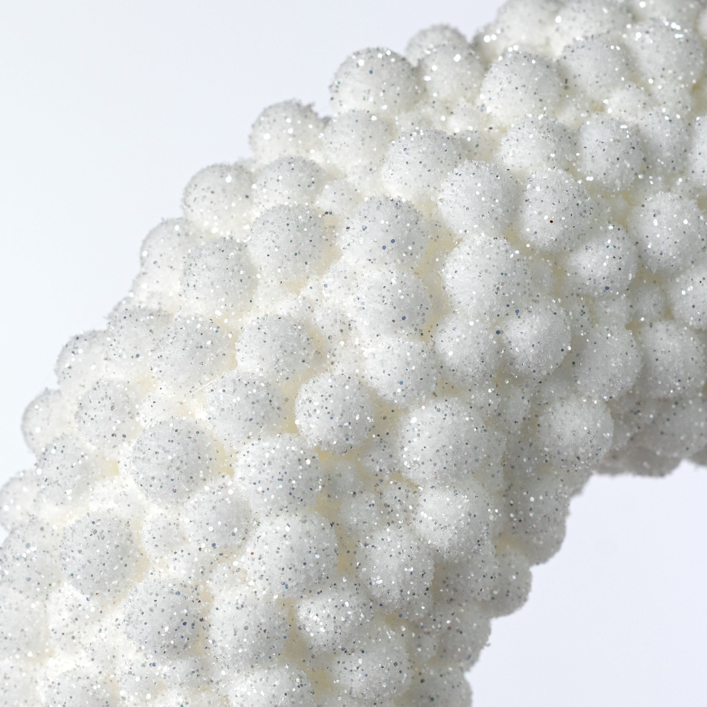 9" Glitter Berry Cabinet Wreath Ornament: White