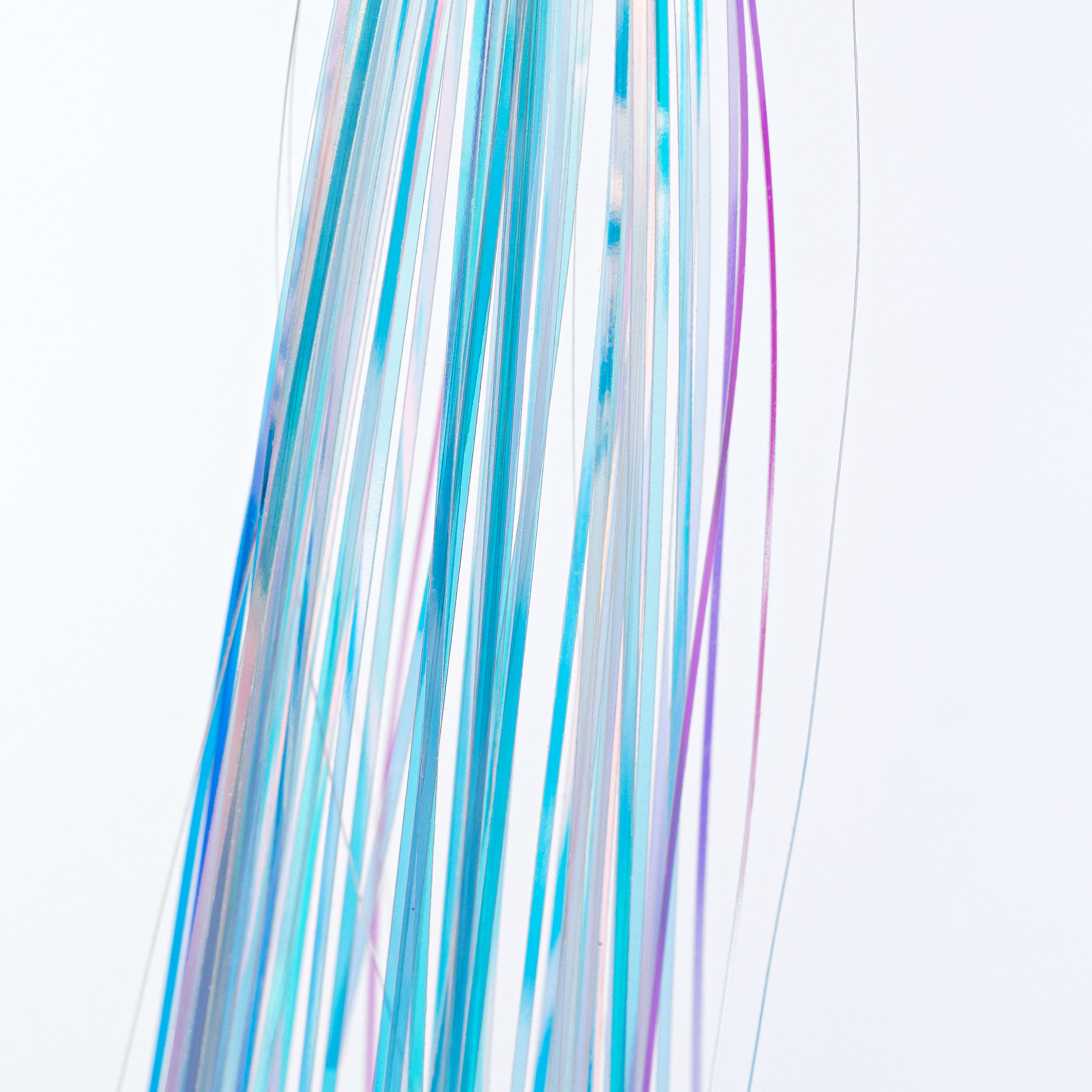 32" Hanging Tinsel Spray: Metallic Iridescent Clear