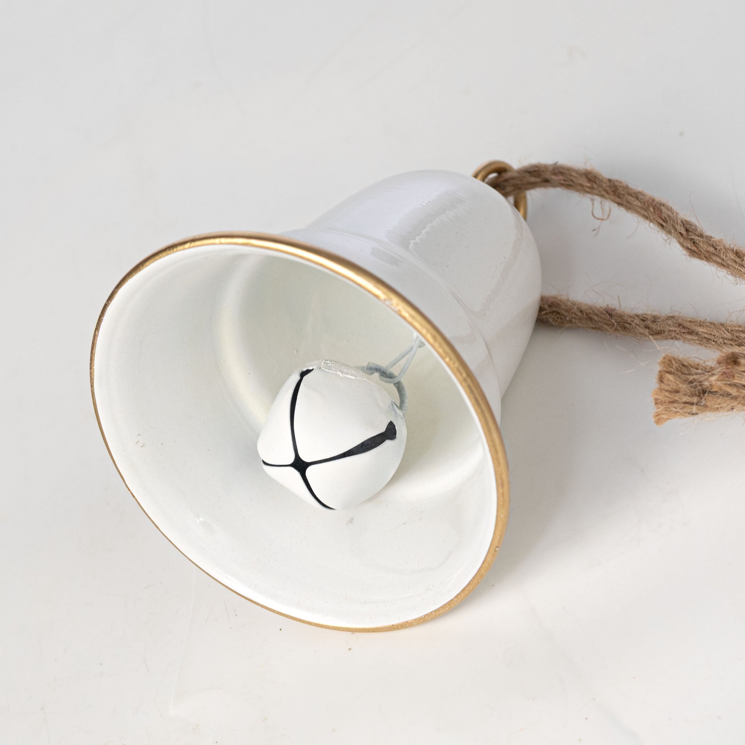 5.5" Liberty Bell Ornament: Glossy White & Gold