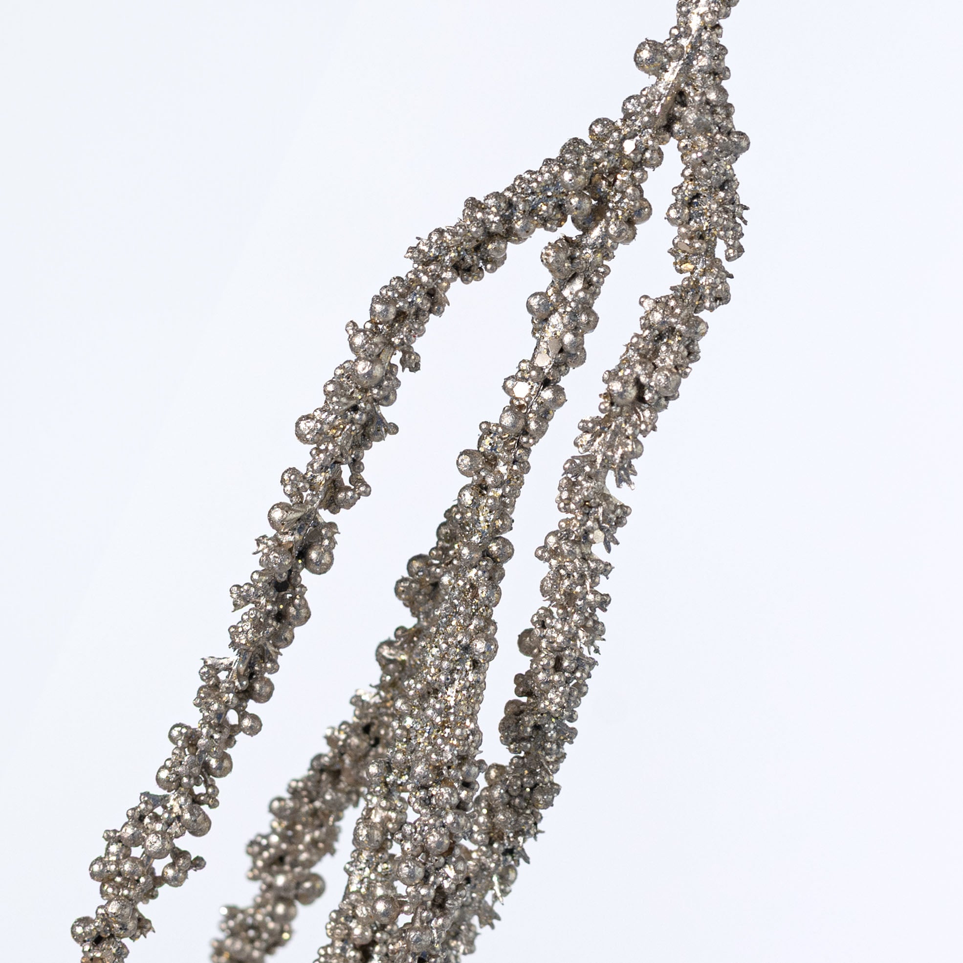 40" Hanging Beaded Glitter Grass Spray: Champagne Gold