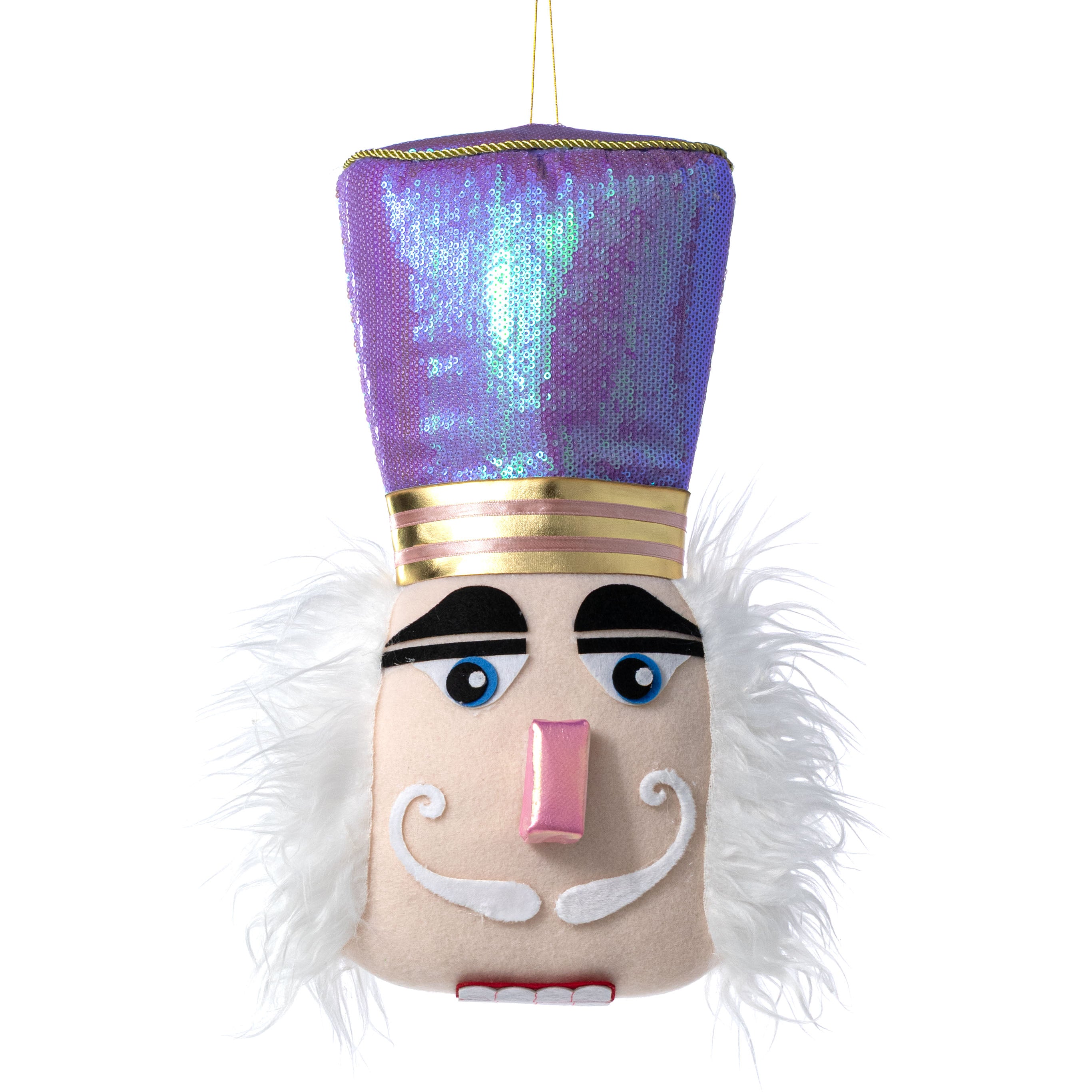 14" Plush Nutcracker Head: Iridescent Pink & Lavender