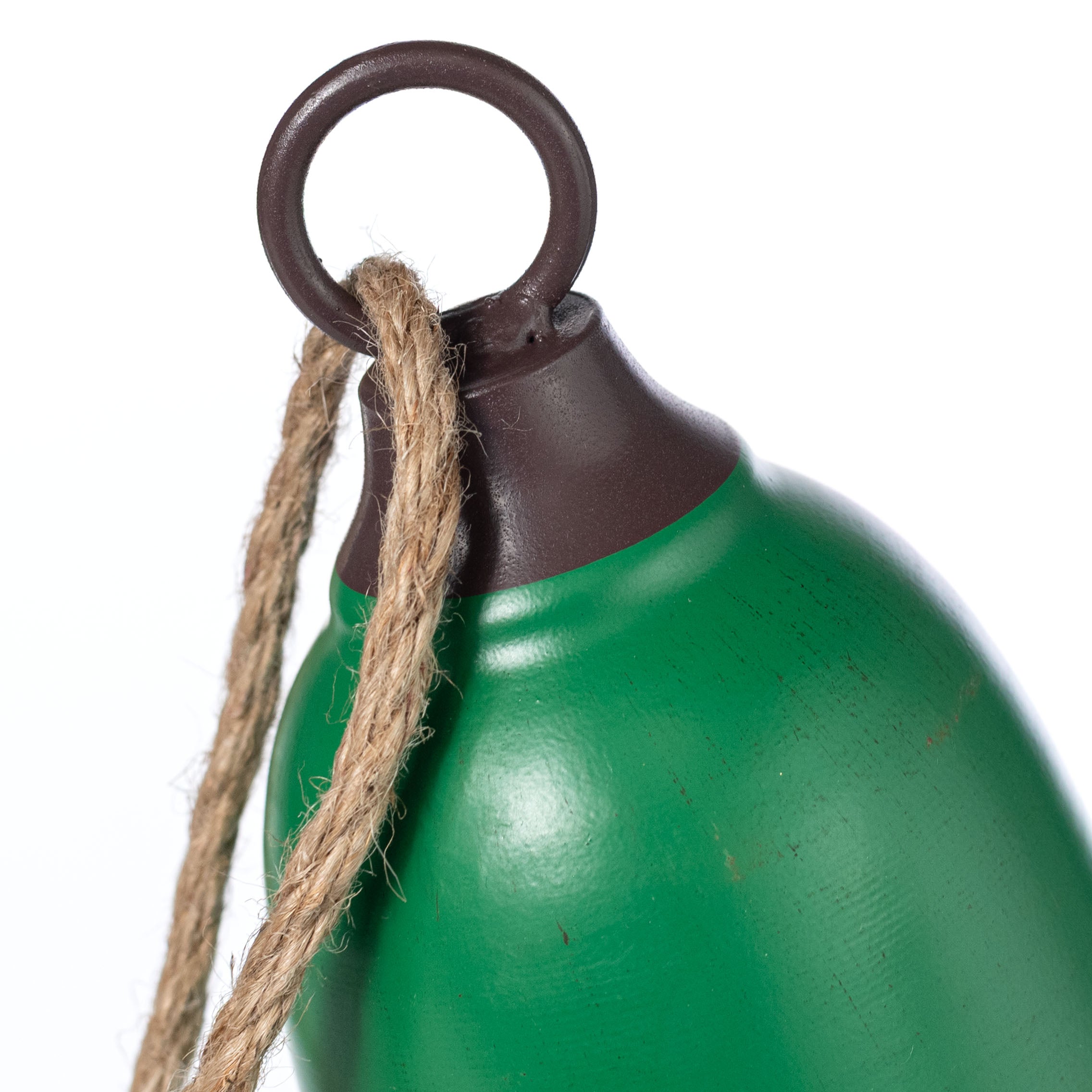 8" Metal Bell Ornament: Green