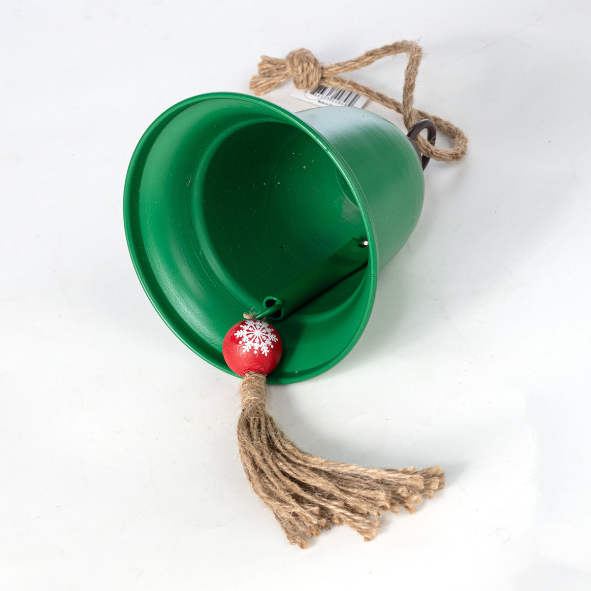 8" Metal Bell Ornament: Green