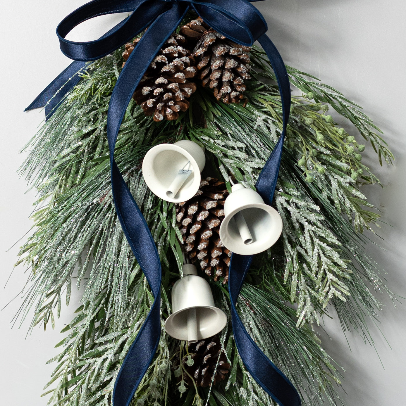 15" Hanging Cottage Bell Cluster: White