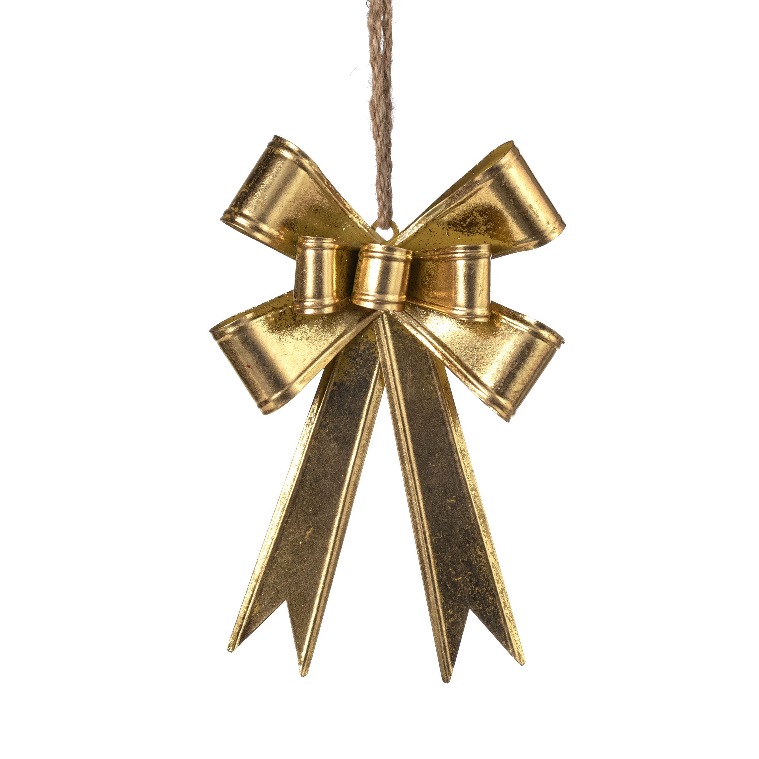 10" Metal Bow Ornament: Dazzling Gold