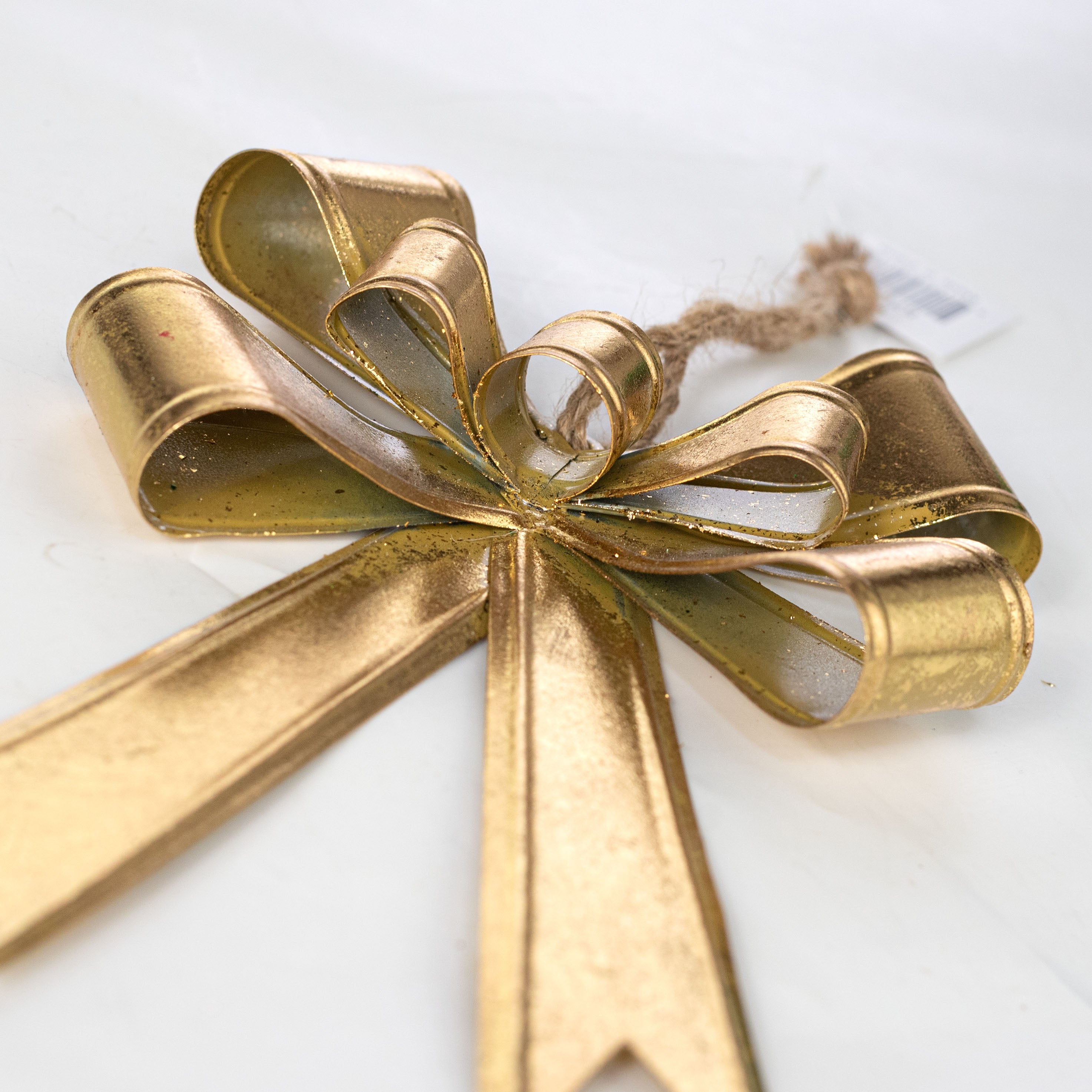 10" Metal Bow Ornament: Dazzling Gold