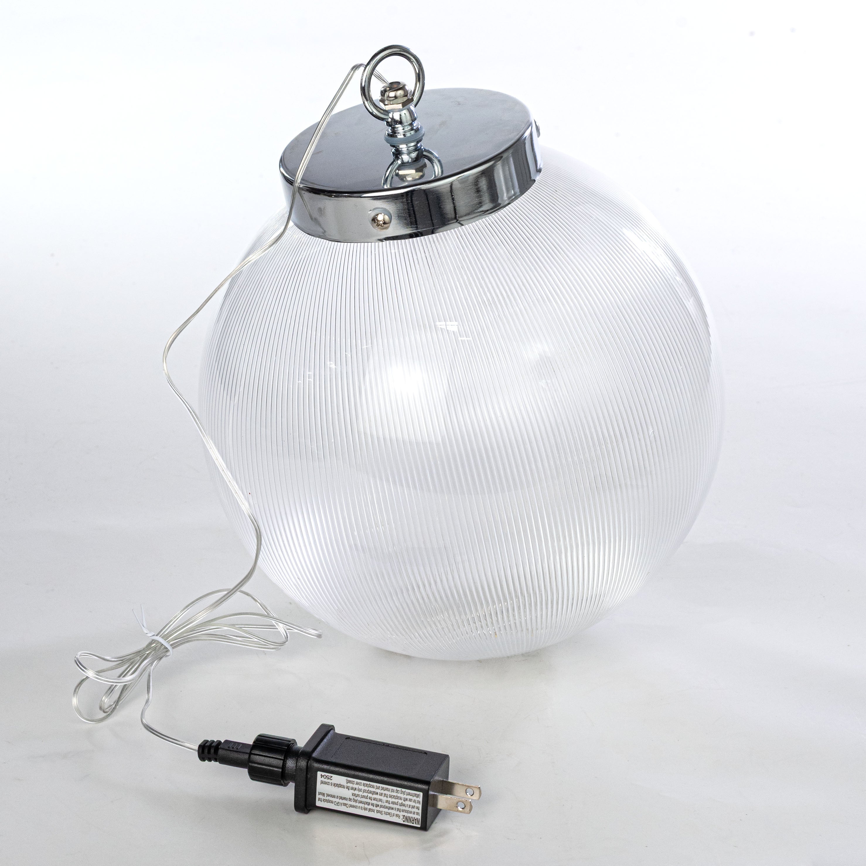 10" Borealis Ball Lighted Ornament: Clear & Warm White