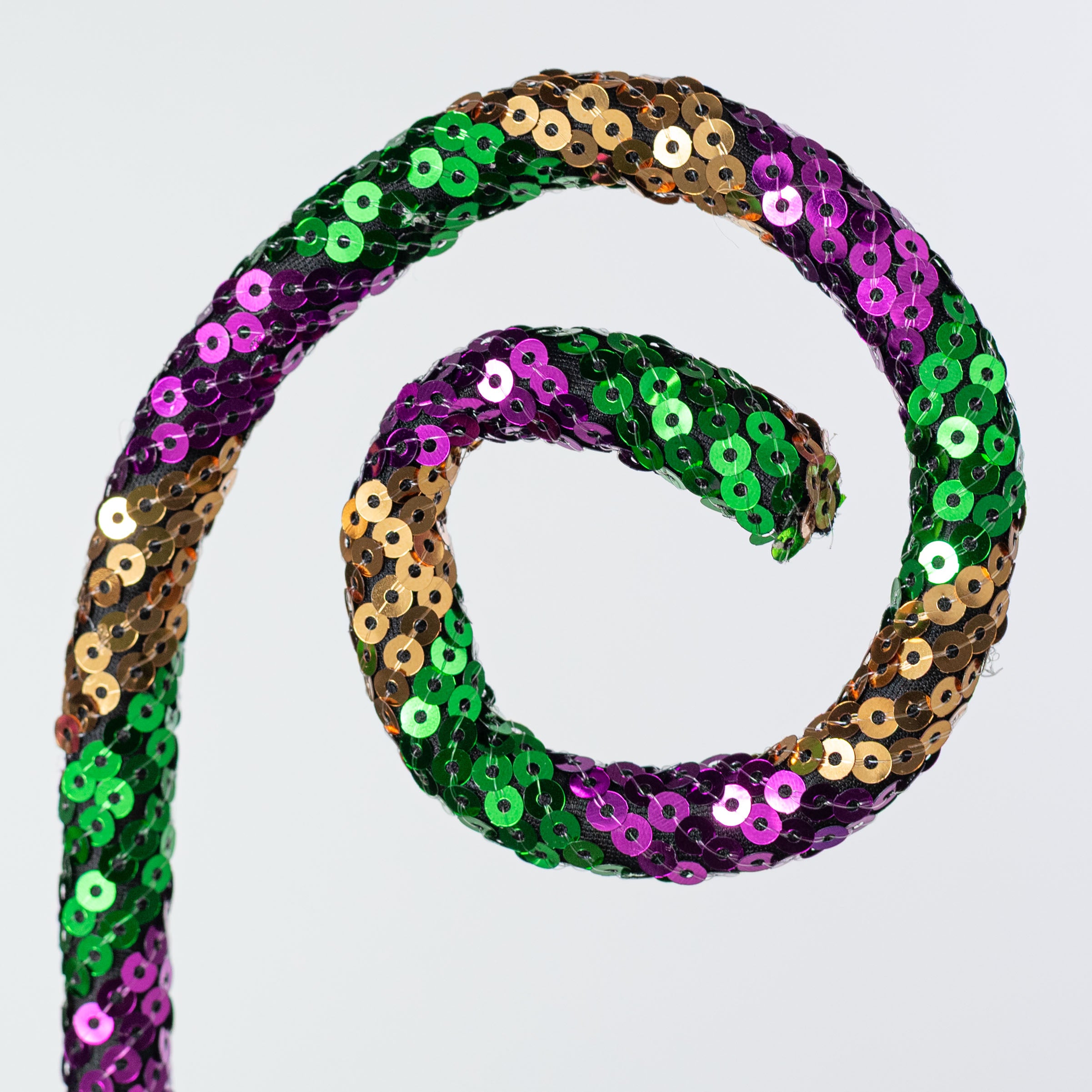 28" Sequin Spiral Curly Spray: Mardi Gras