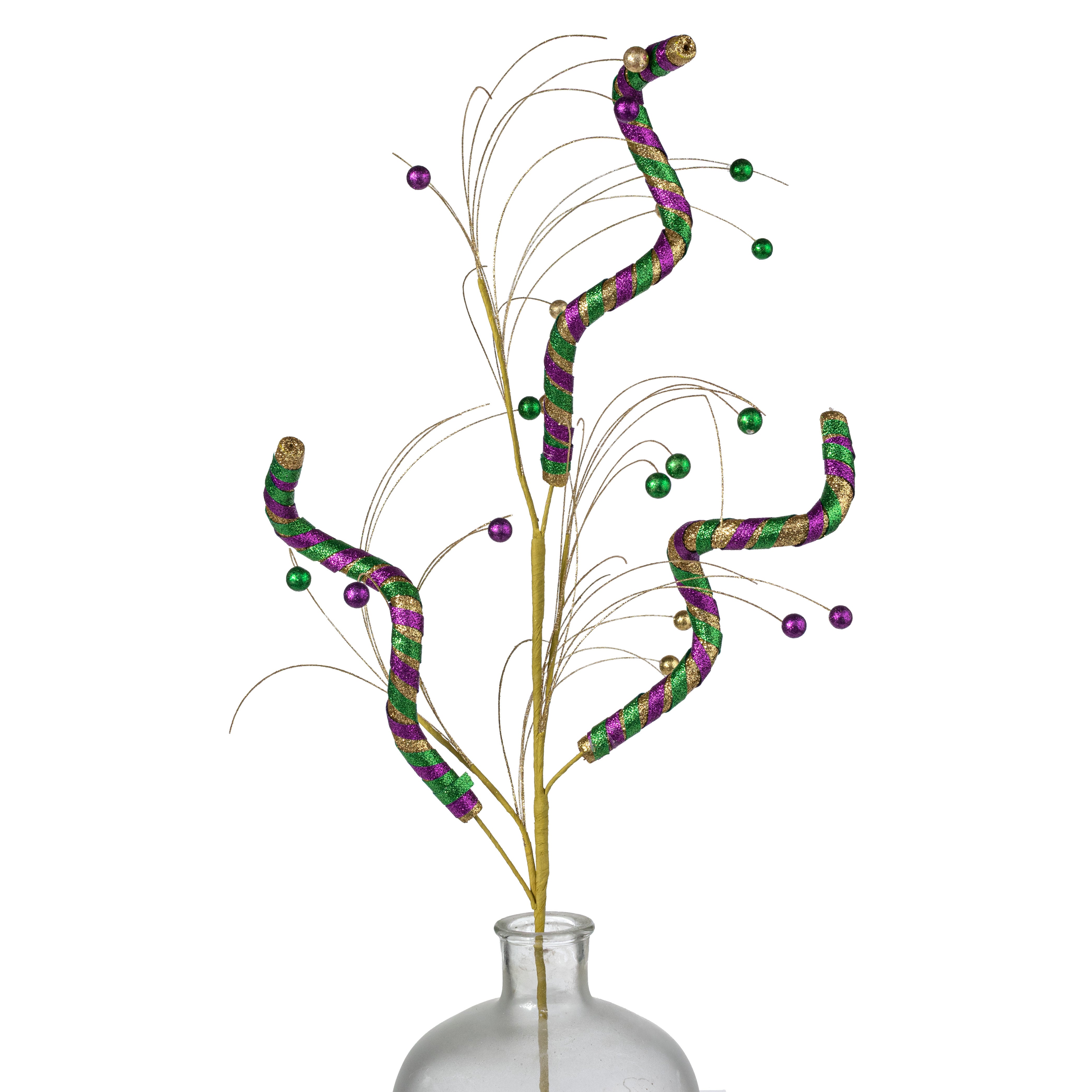 36" Balls & Curls Spray: Mardi Gras