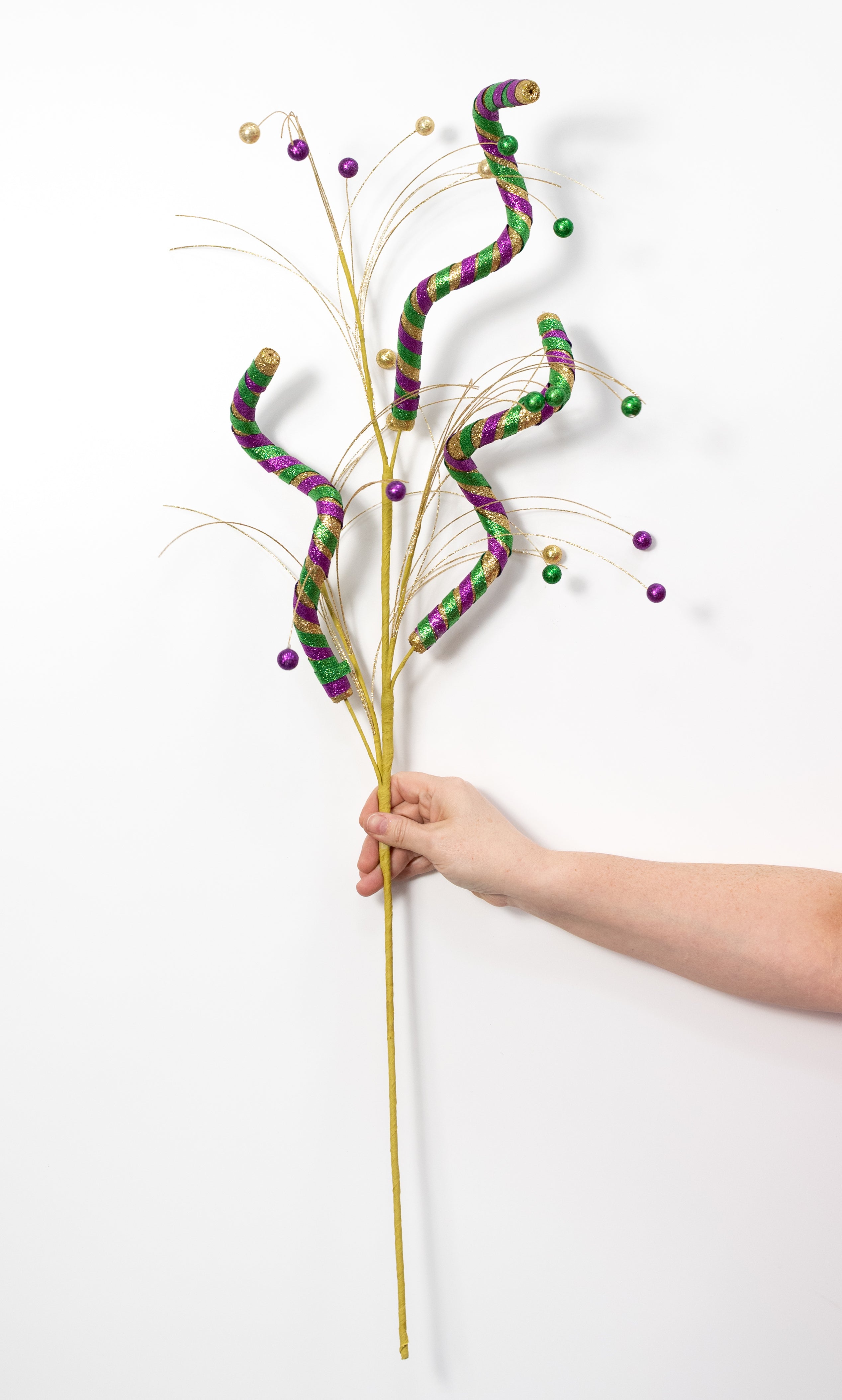 36" Balls & Curls Spray: Mardi Gras
