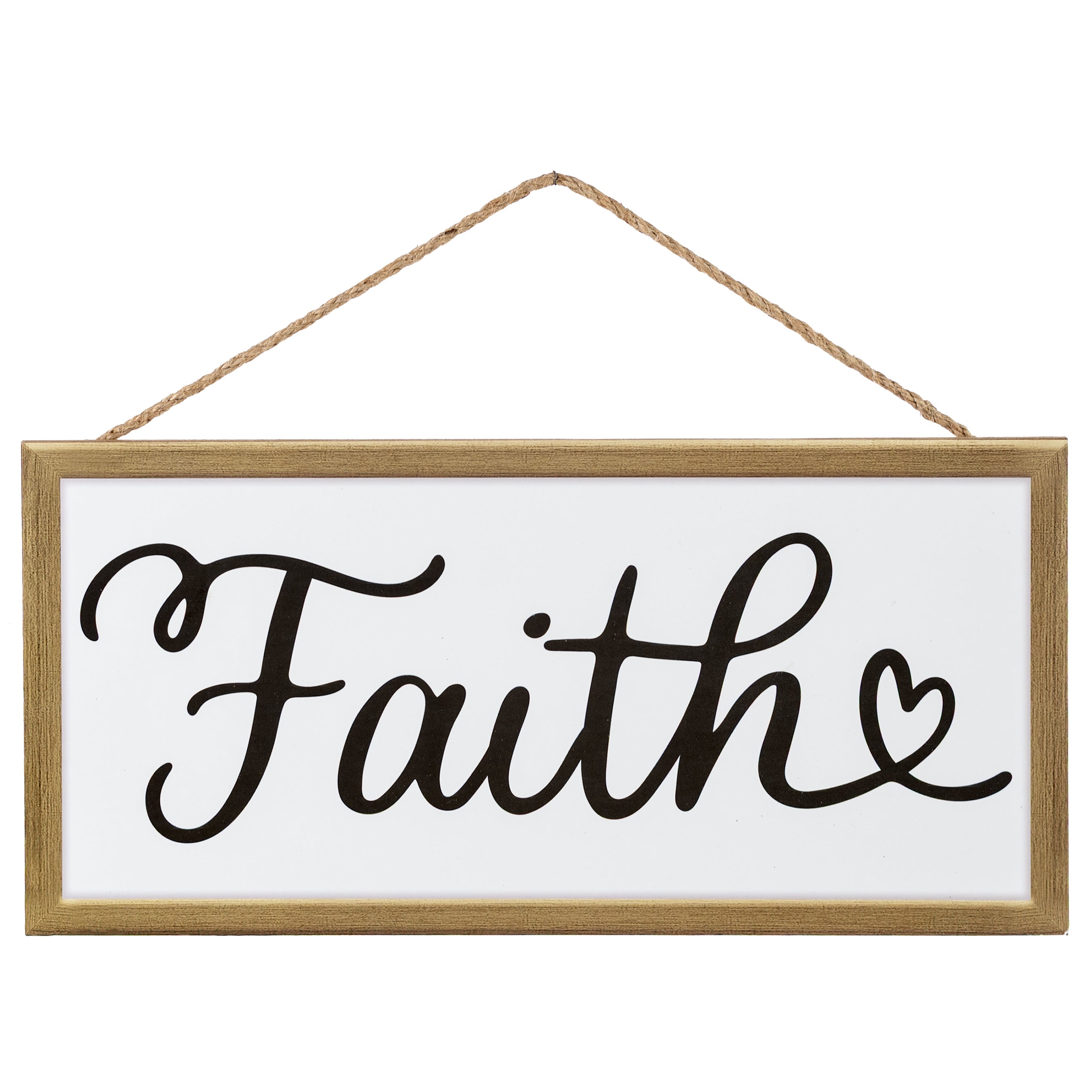12" Wooden Sign: Faith Heart