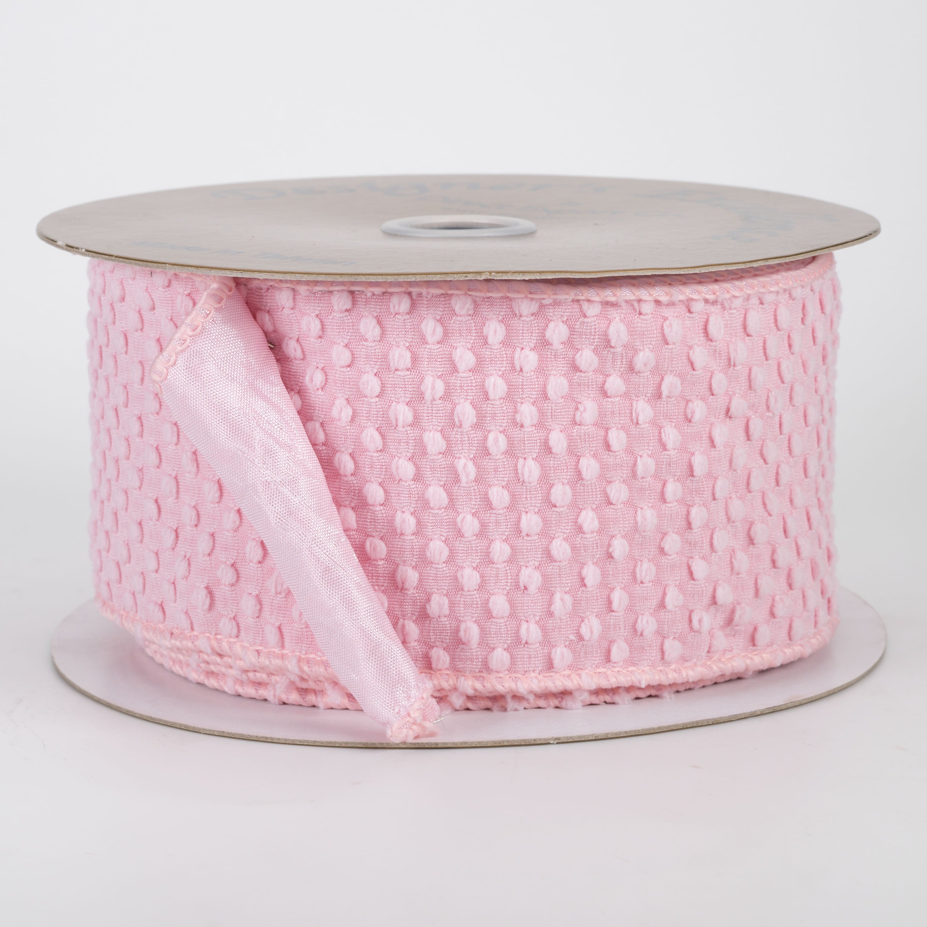 2.5" Designer Double Sided Waffle Ribbon: Pink (10 Yards)