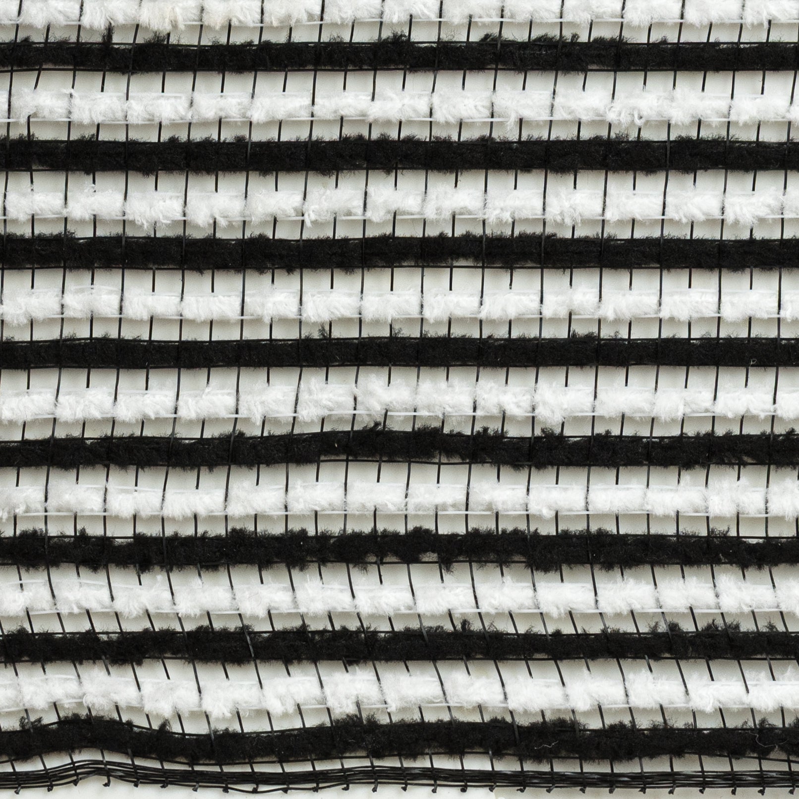 10" All Snow Fuzz Mesh: Black & White Stripes (10 Yards)