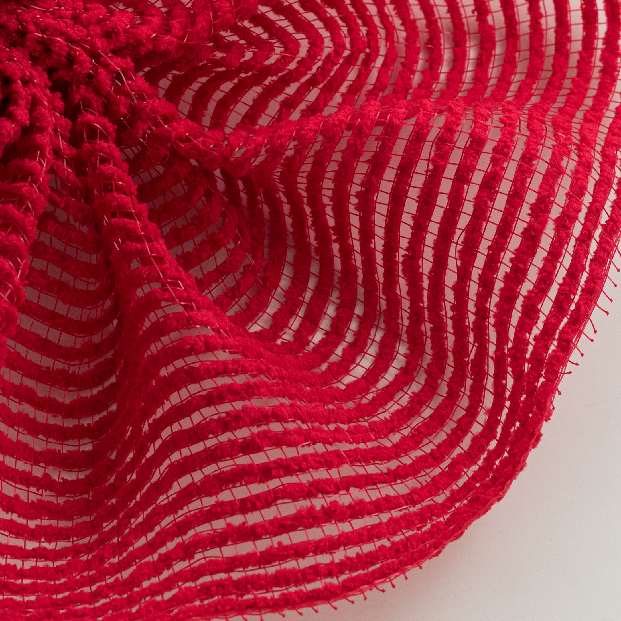10" All Snow Fuzz Mesh: Red (10 Yards)