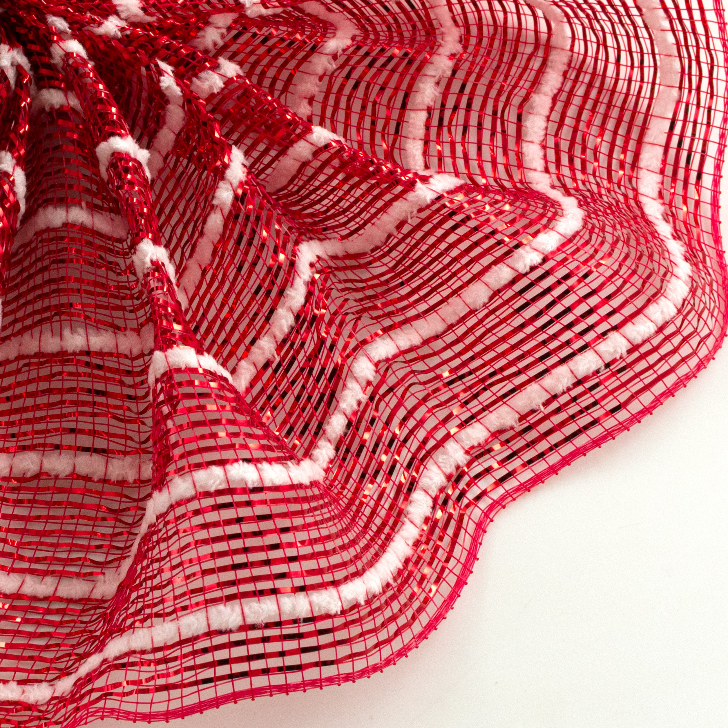 10" Heavy Metallic Snow Mesh: Red