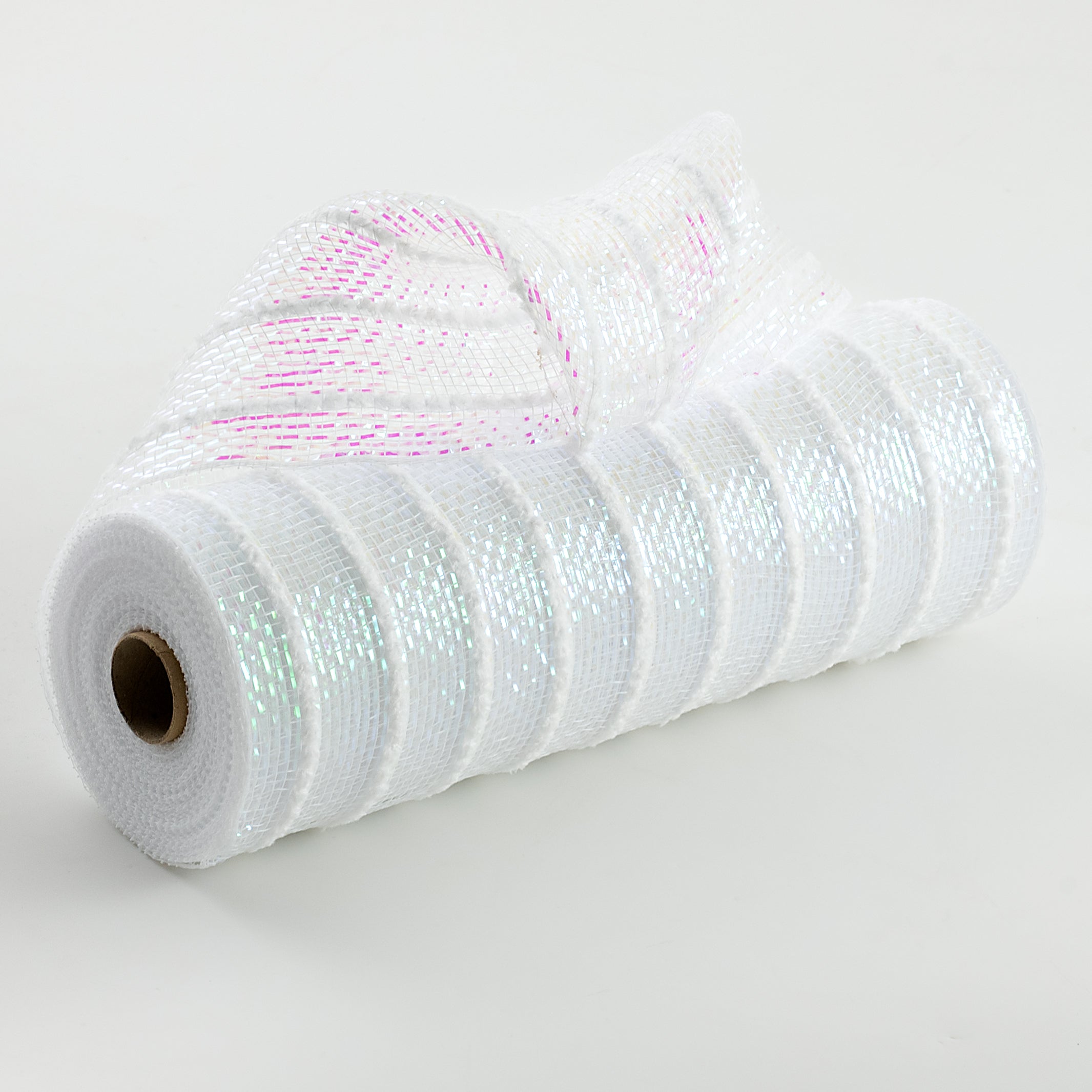 10" Heavy Metallic Snow Mesh: Iridescent White