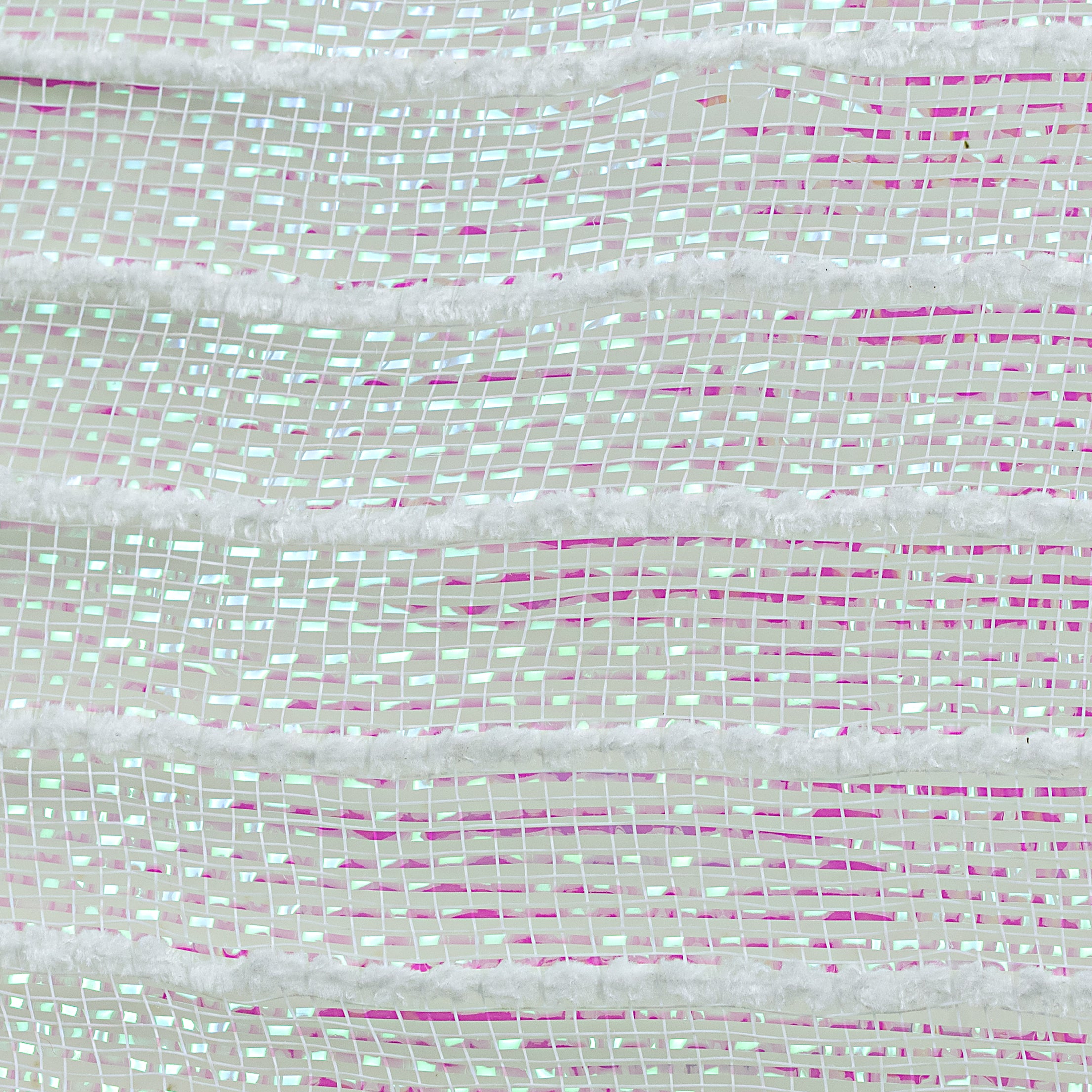10" Heavy Metallic Snow Mesh: Iridescent White