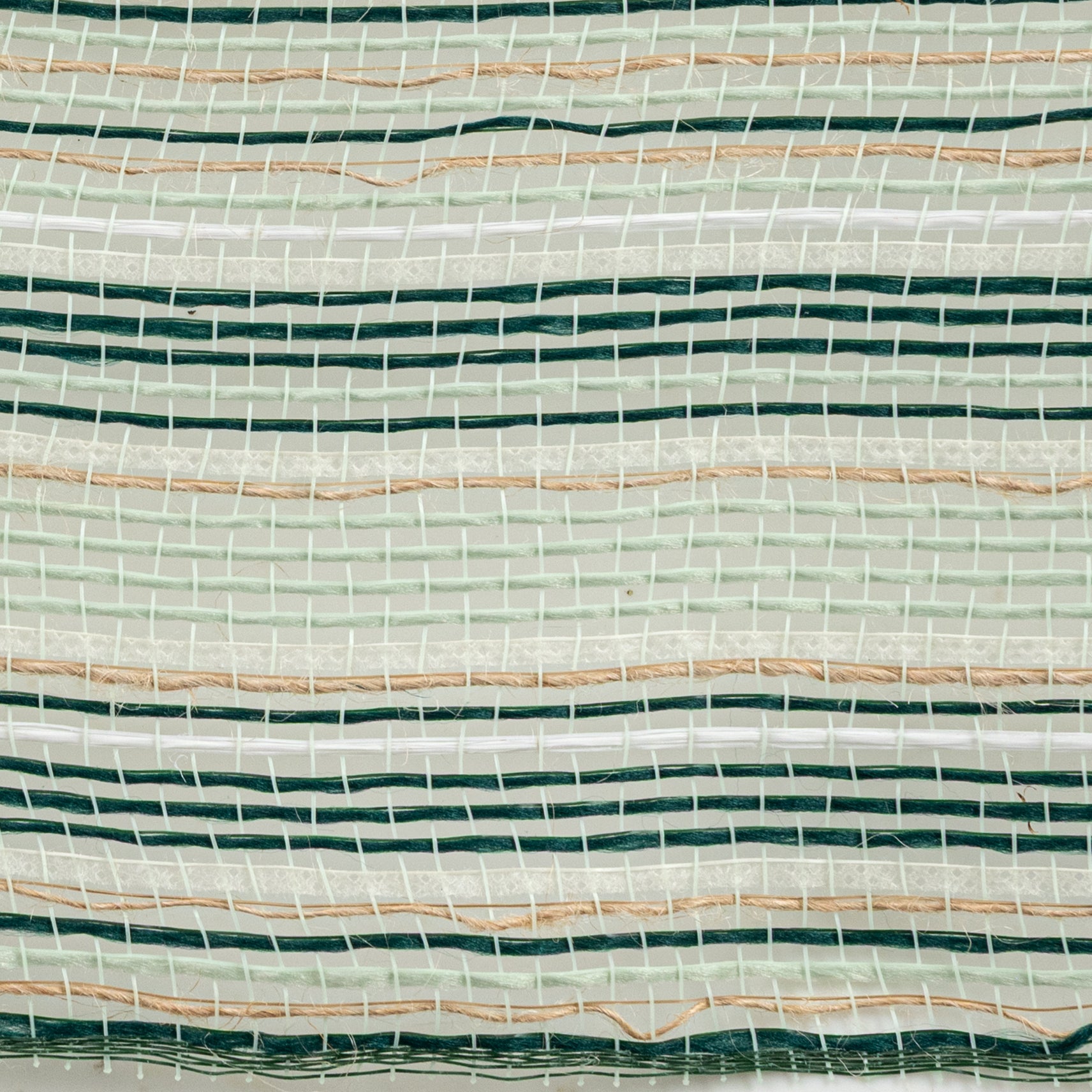 10" Striation Stripes Fabric Mesh: Hunter, Mint & Natural