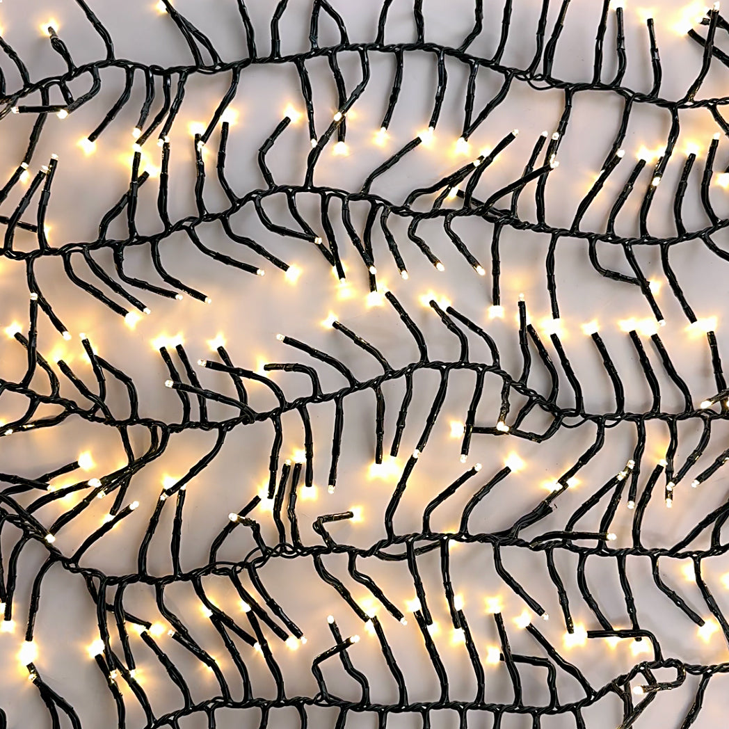 149" Twinkle Cluster Lights End-to-End w/ Timer, Warm White (360 LEDs - AC Power)