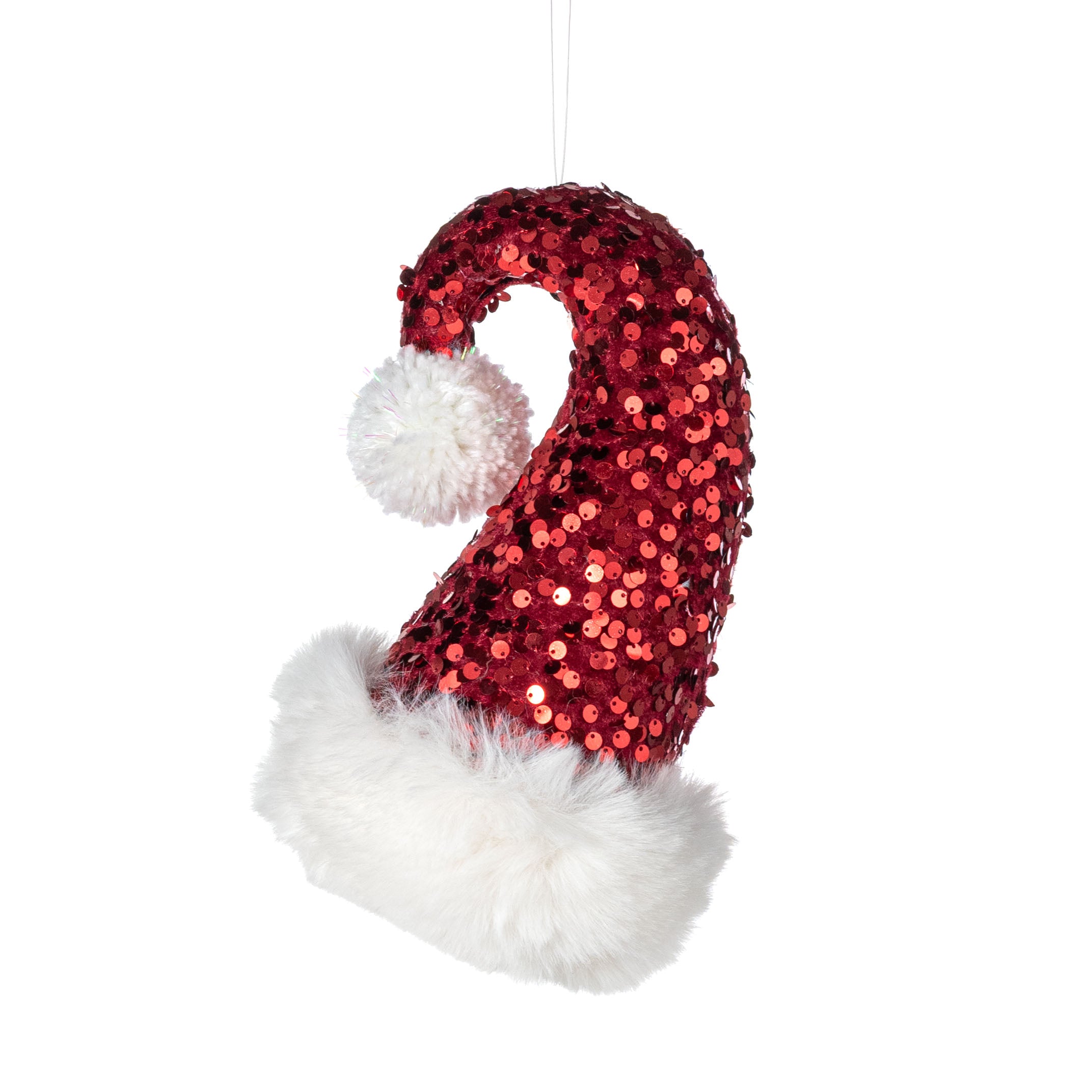 5" Spangle Sequin Santa Hat Ornament