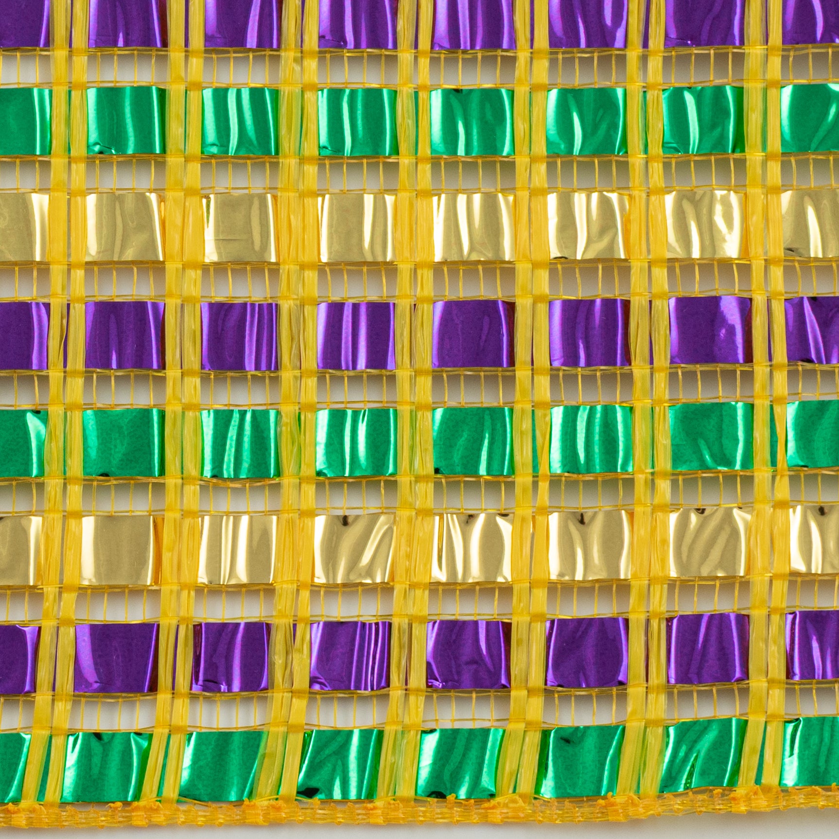 10" XL Wide Foil Metallic Mesh: Mardi Gras