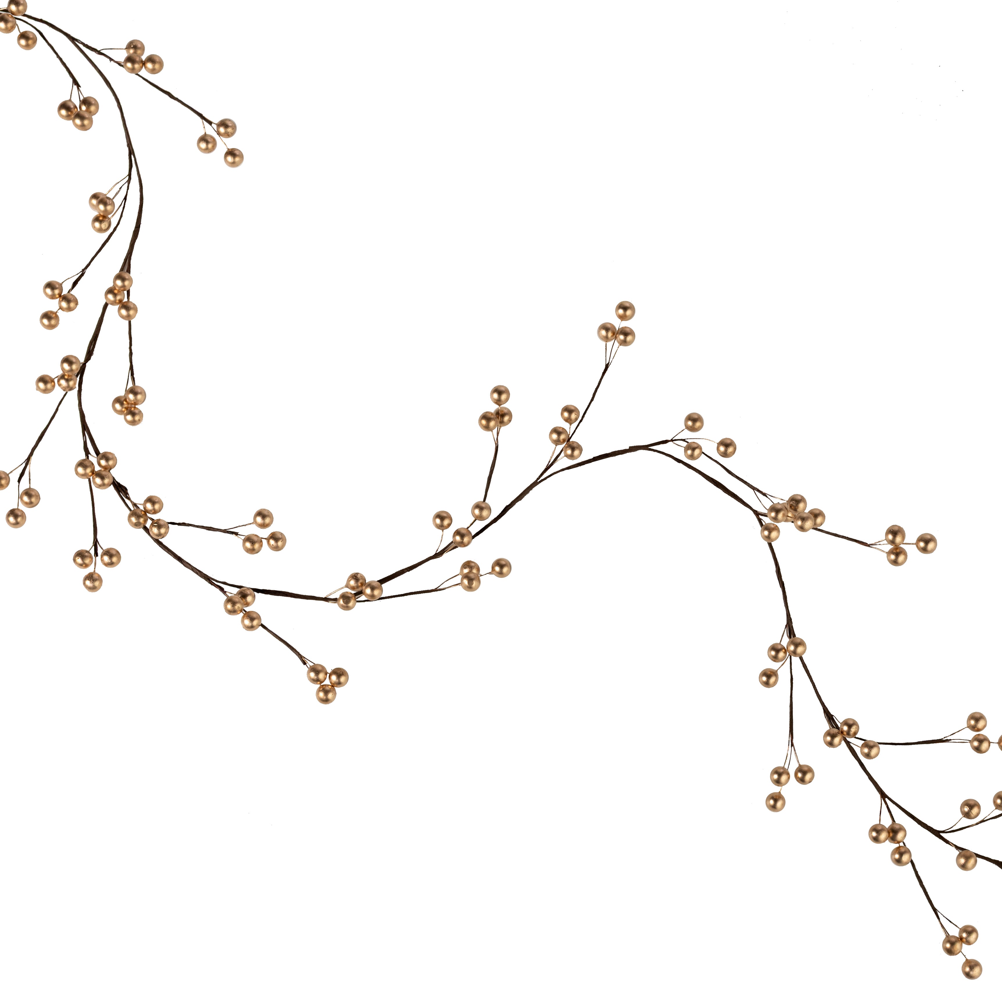 5' Berry Ball Garland: Shiny Gold