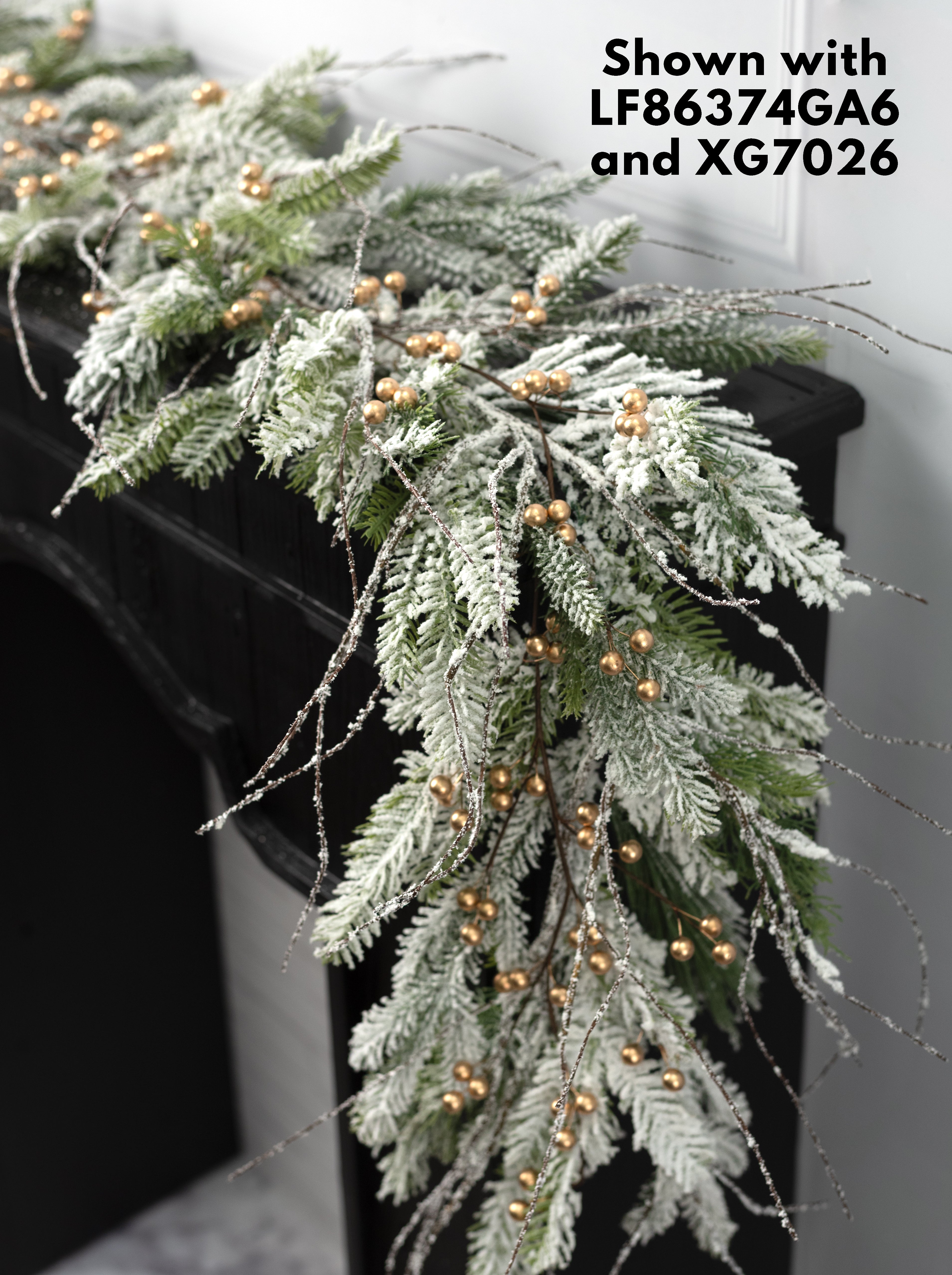 5' Berry Ball Garland: Shiny Gold