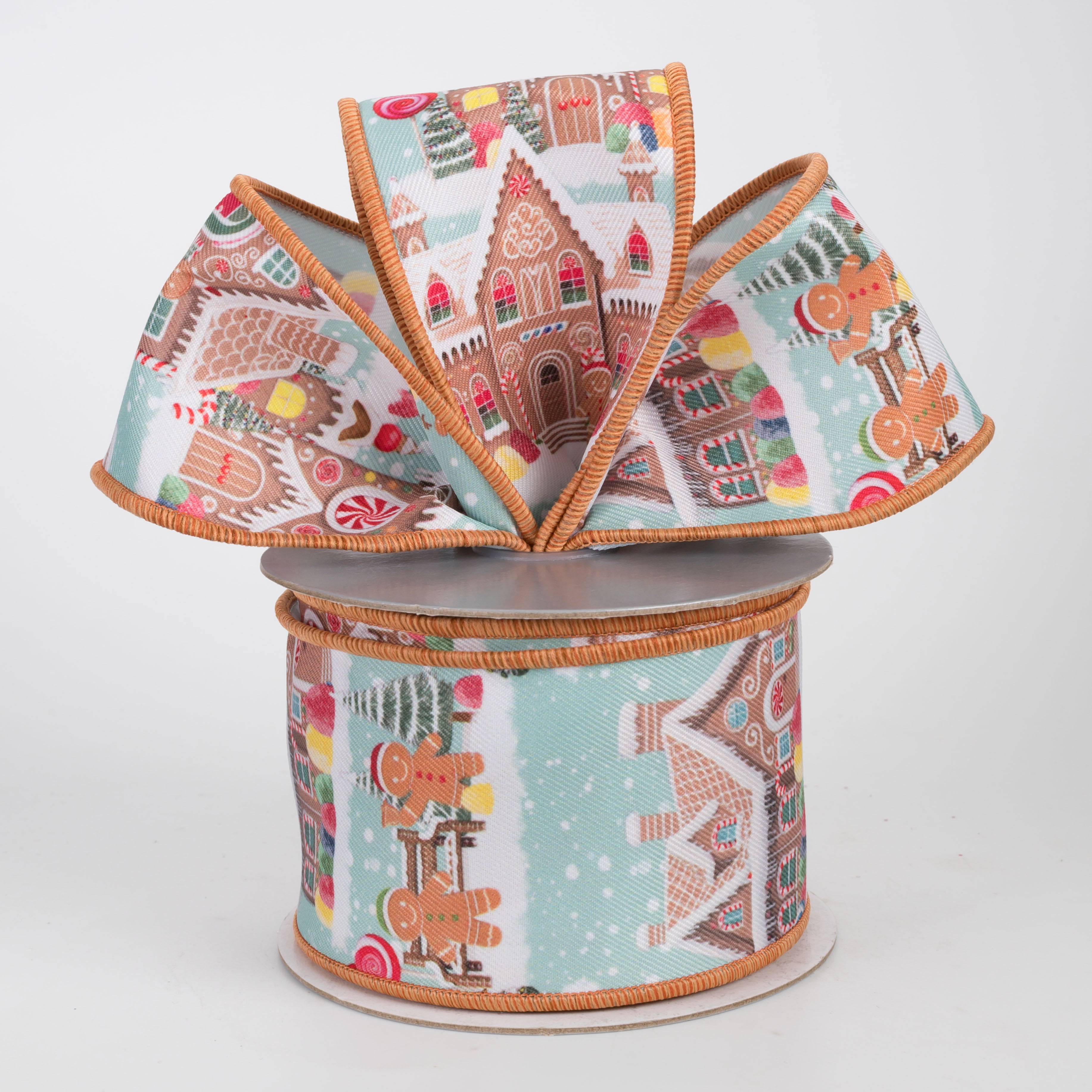 2.5" Brilliance Digital Print Gingerbread Village Ribbon (10 Yards)