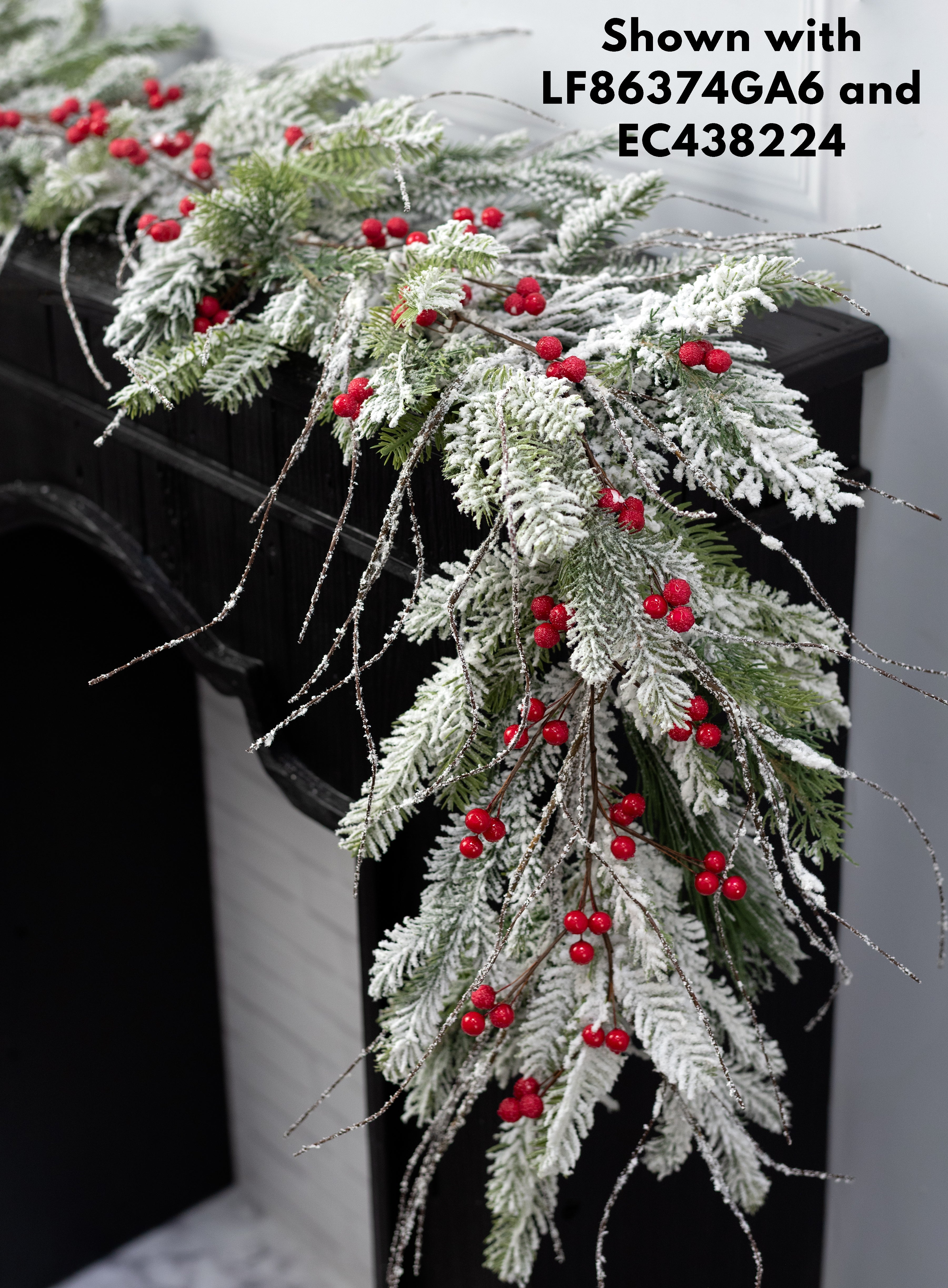 6' Flocked Snow Wild Twig Garland